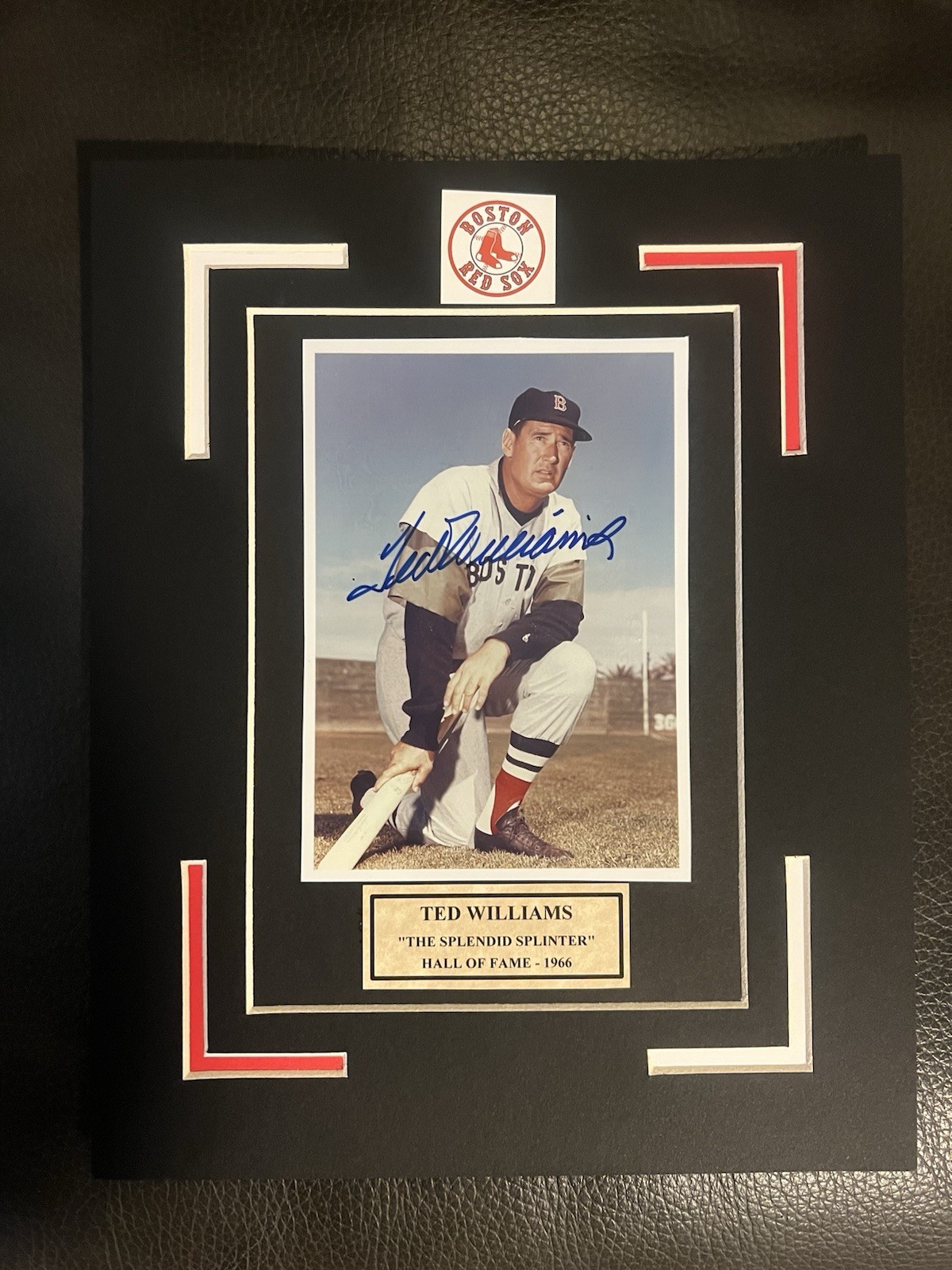 Ted Williams Signed Boston Red Sox Baseball Photo, SCM Auth COA, HOF 1966