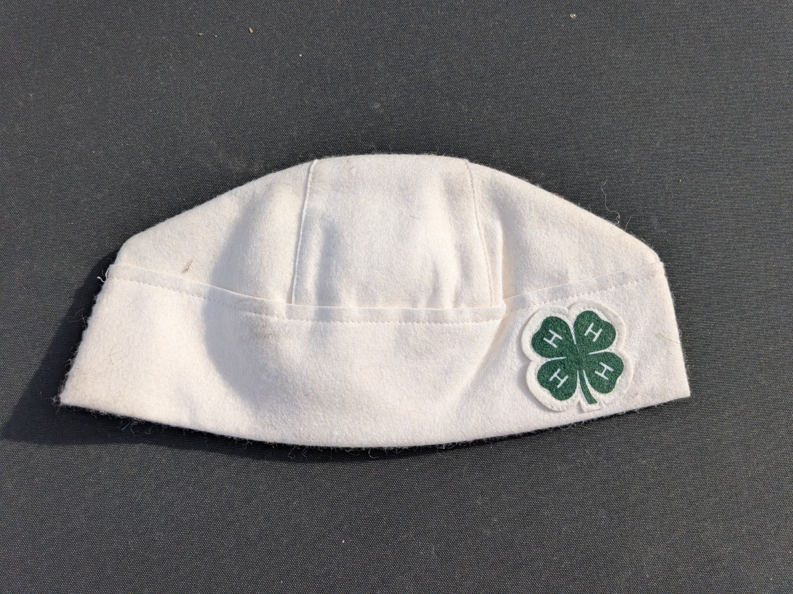 Vintage 4H Member's Hat Garrison Wool Felt White 1950s Clover Vintage 4H Member's Hat Garrison Wool Felt White 1950s Clover