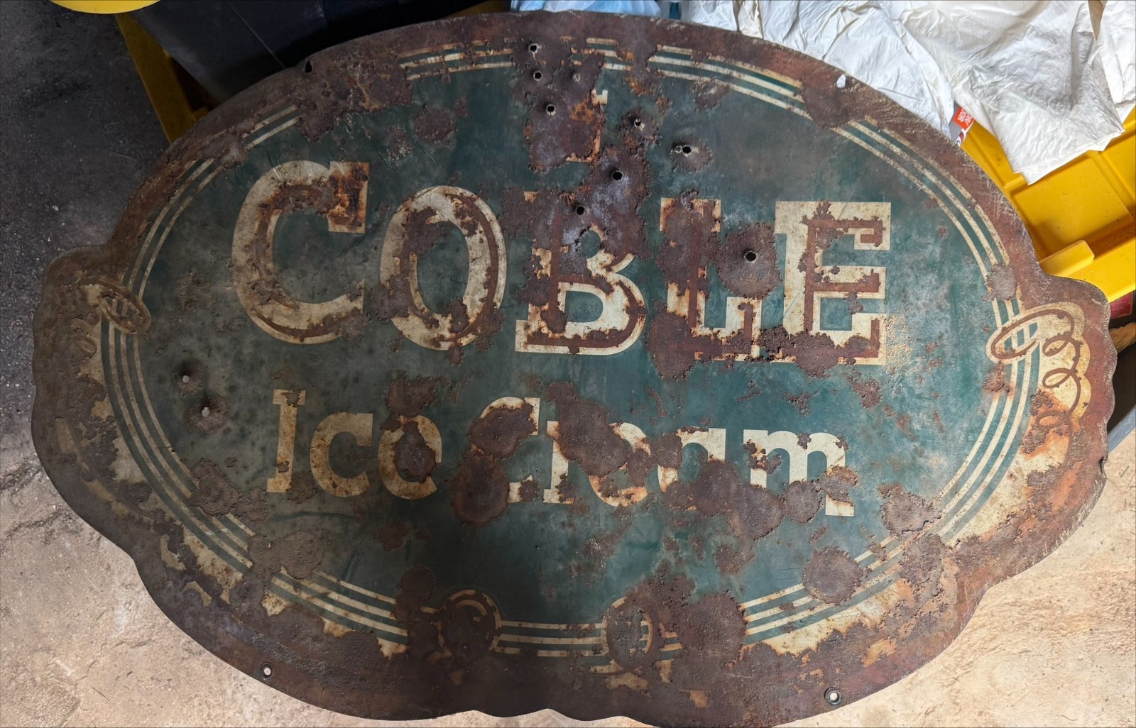 Coble Ice Cream vintage grocery store sign Coble Ice Cream vintage grocery store sign