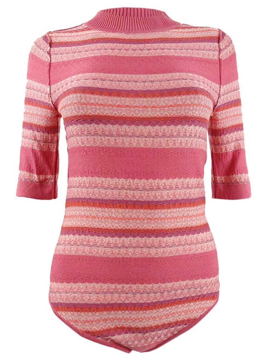 Free People Women\'s Winter Warmer Sweater Bodysuit (S, Lotus Rose Combo)