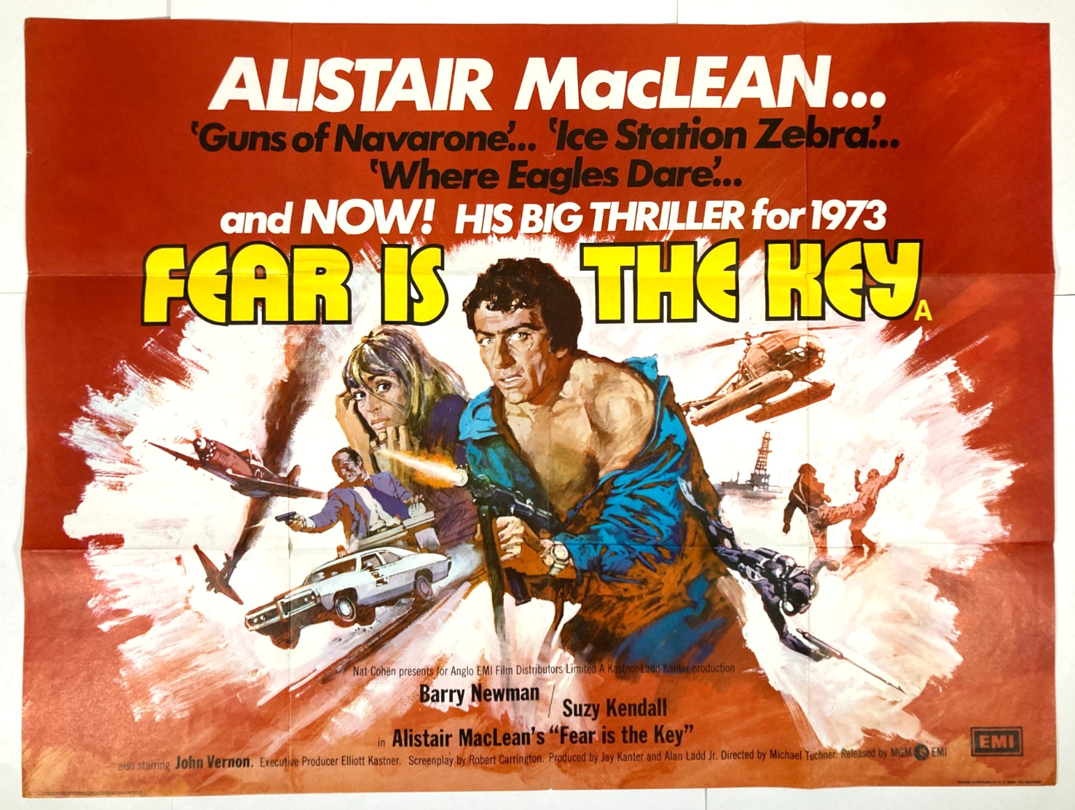 Fear Is The Key 1973 Folded Movie Poster UK Edition 40x30\