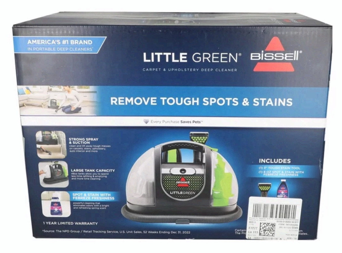 Bissell Little Green Portable Spot Carpet Upholstery Cleaner Machine 3369