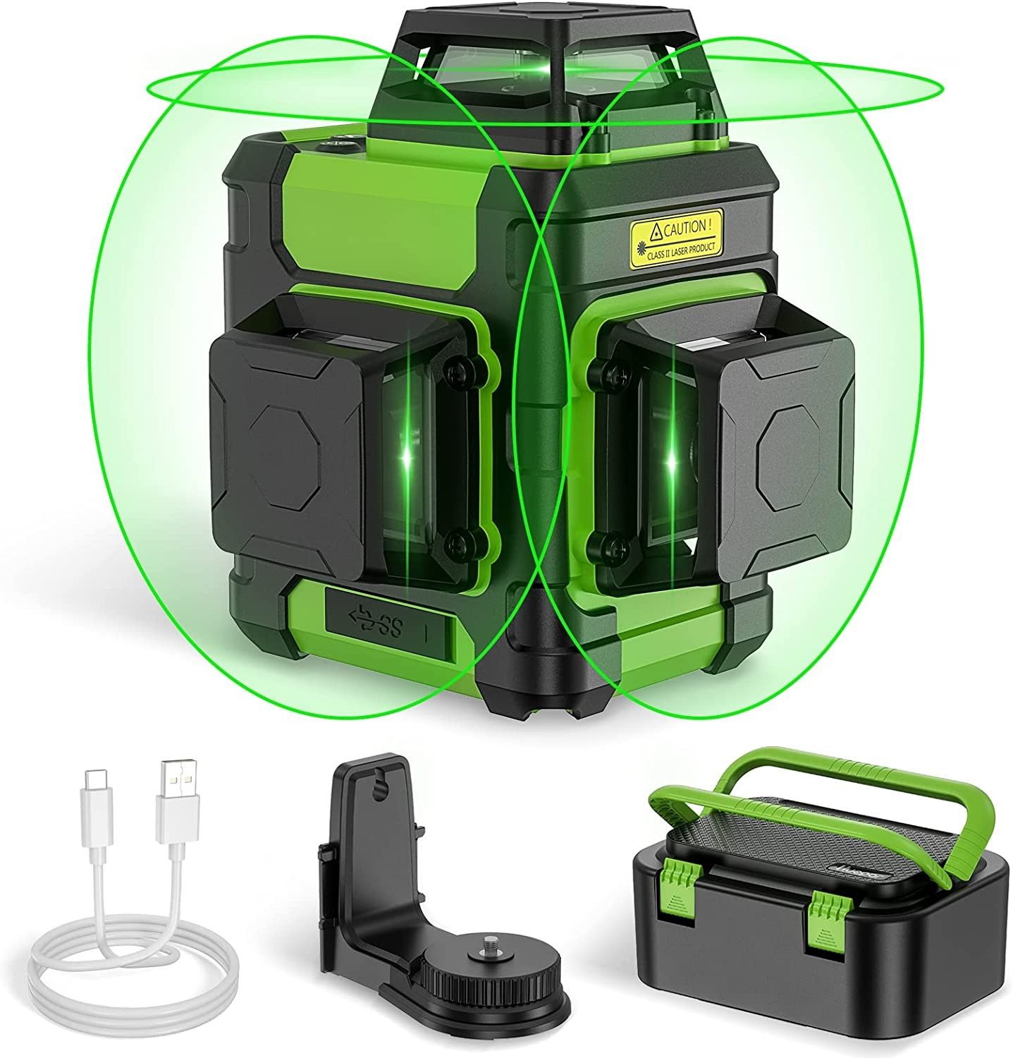Huepar 3x360° Rechargeable Cross Line Self Leveling Lazer Level for Construction