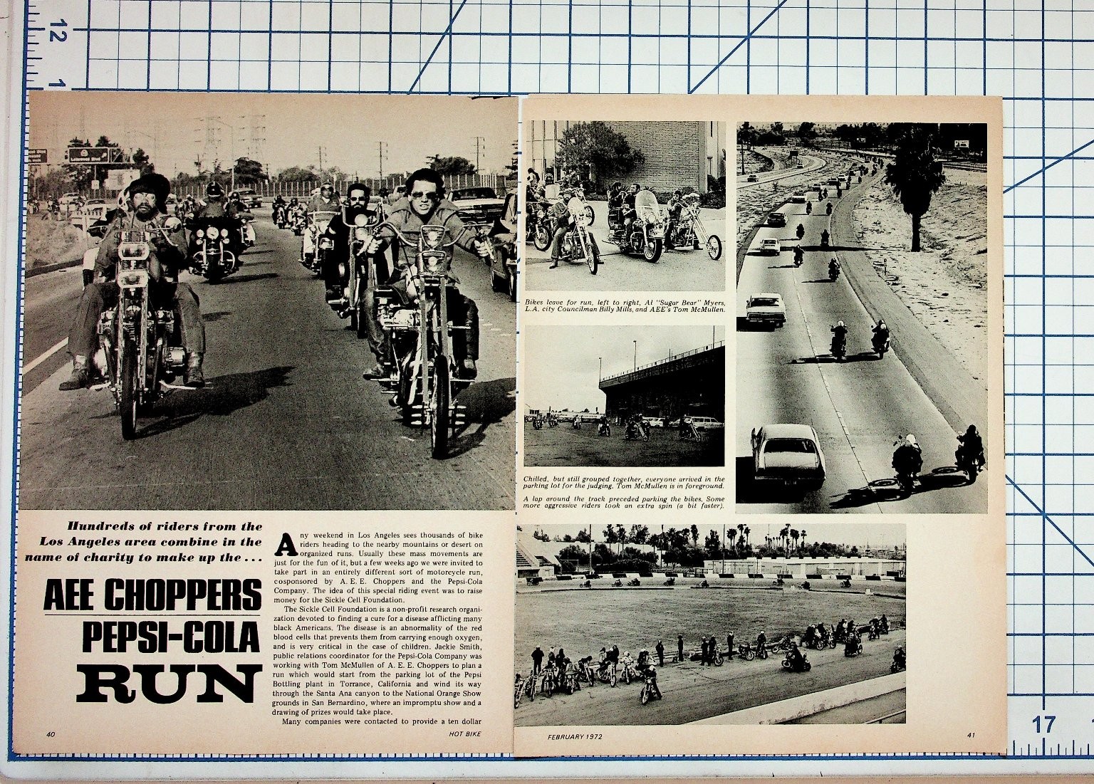 1972 AEE Choppers Pepsi-Cola Run Magazine Feature Los Angeles Bikers Ephemera 1972 AEE Choppers Pepsi-Cola Run Magazine Feature Los Angeles Bikers Ephemera