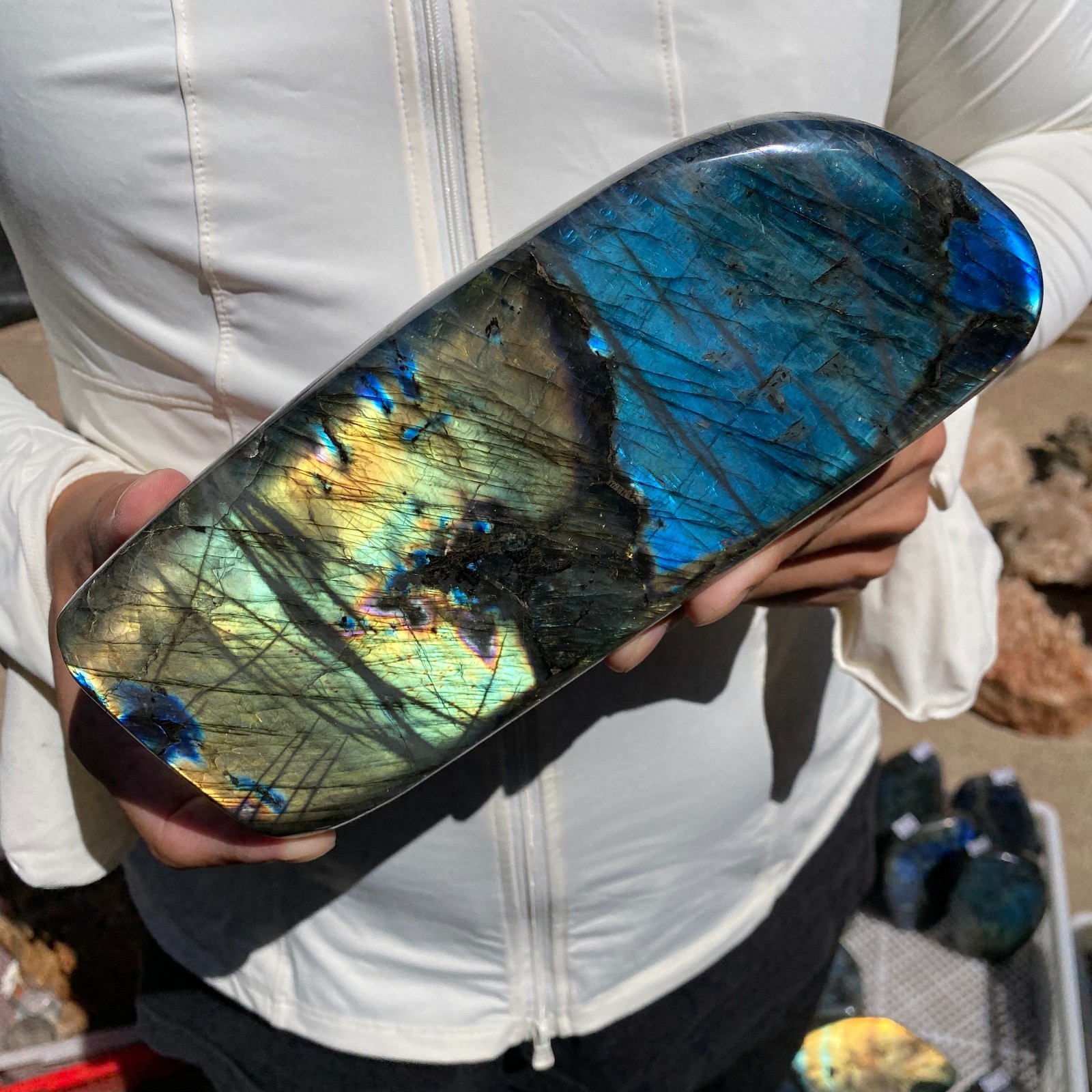 4.8lb Natural Labradorite Gorgeous Feldspar Crystal freeform Specimen Healing
