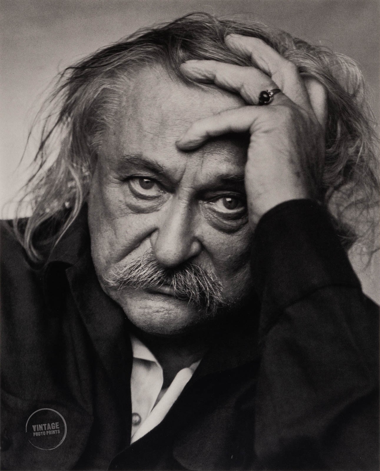 VTG Yousuf Karsh Photo Print Jacques Lipchitz EngravingPortrait 1966 Mat 13x15