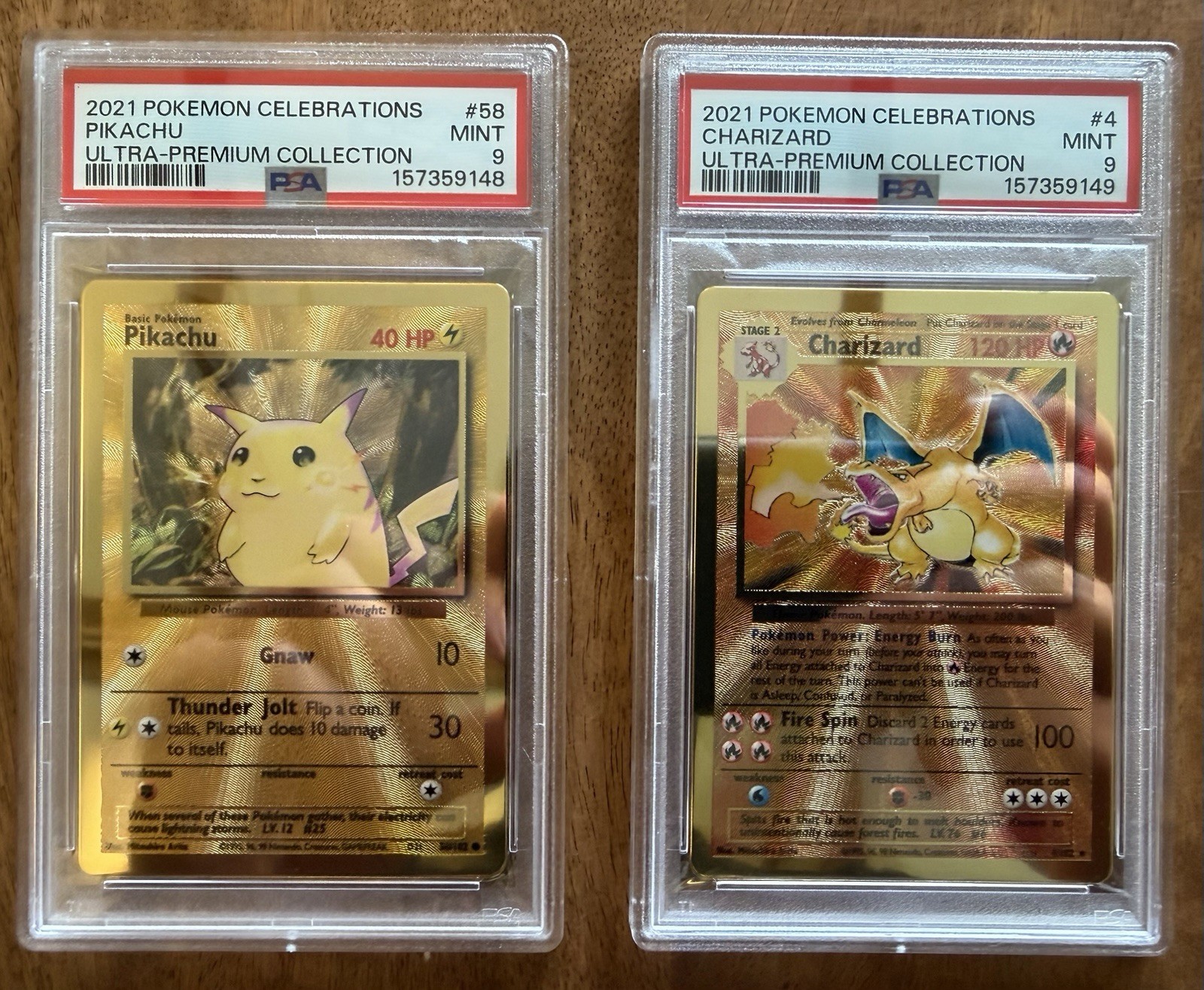 DEFECTIVE SEQUENTIAL PSA 9 SET Celebrations UPC Charizard 4 Pikachu 58 G3D DEFECTIVE SEQUENTIAL PSA 9 SET Celebrations UPC Charizard 4 Pikachu 58 G3D