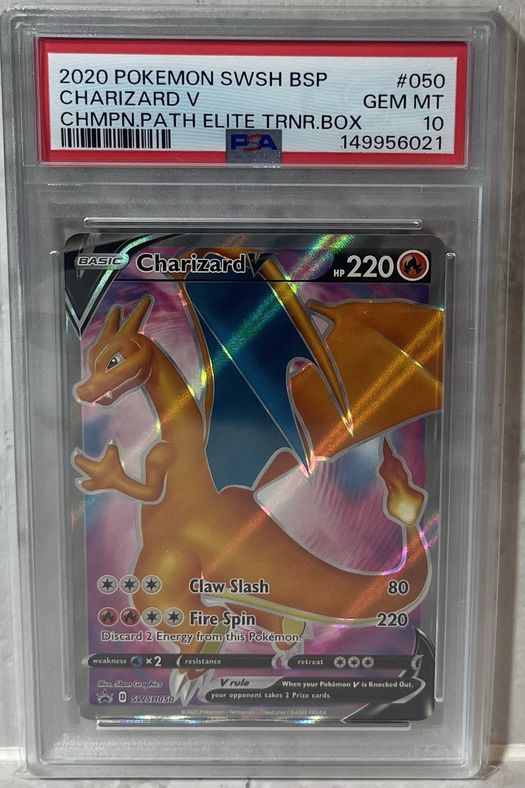 2020 POKEMON SWSH BSP #50 CHARIZARD V CHAMPIONS PATH ETB PROMO PSA GEM MINT 10