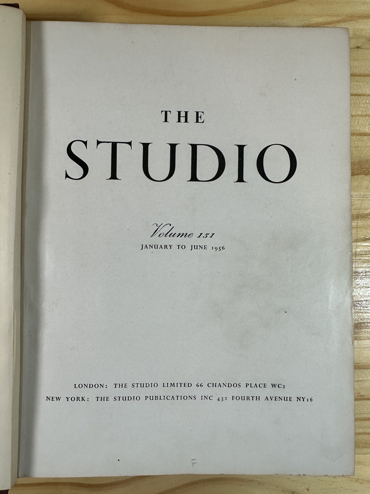 THE STUDIO The Studio - Volume 151 : January to June, 1956 Hardcover. *Must See