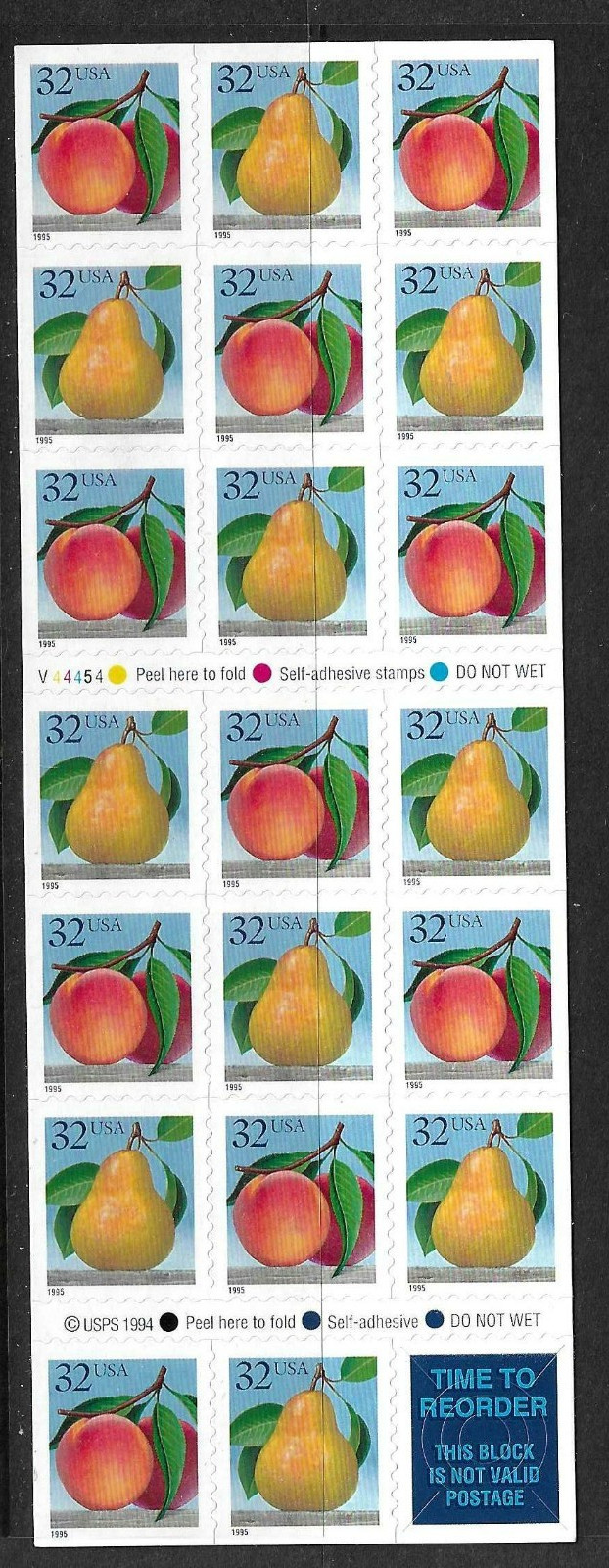 USA SC # 2494a Peach And Pear  . MNH
