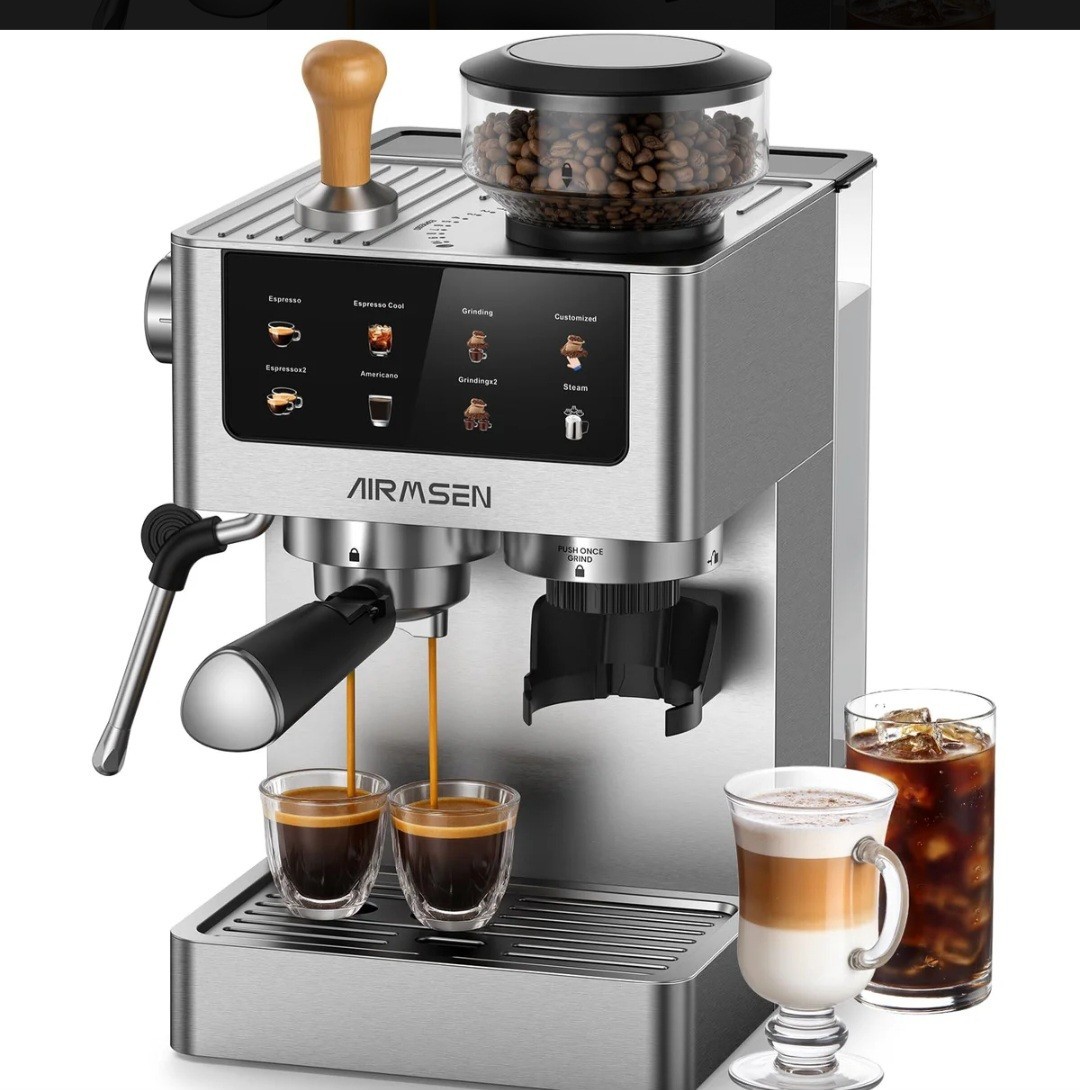 AIRMSEN BCM2316 Espresso Machine w/ Burr Grinder 20 Bar 1350W Steam Wand AIRMSEN BCM2316 Espresso Machine w/ Burr Grinder 20 Bar 1350W Steam Wand