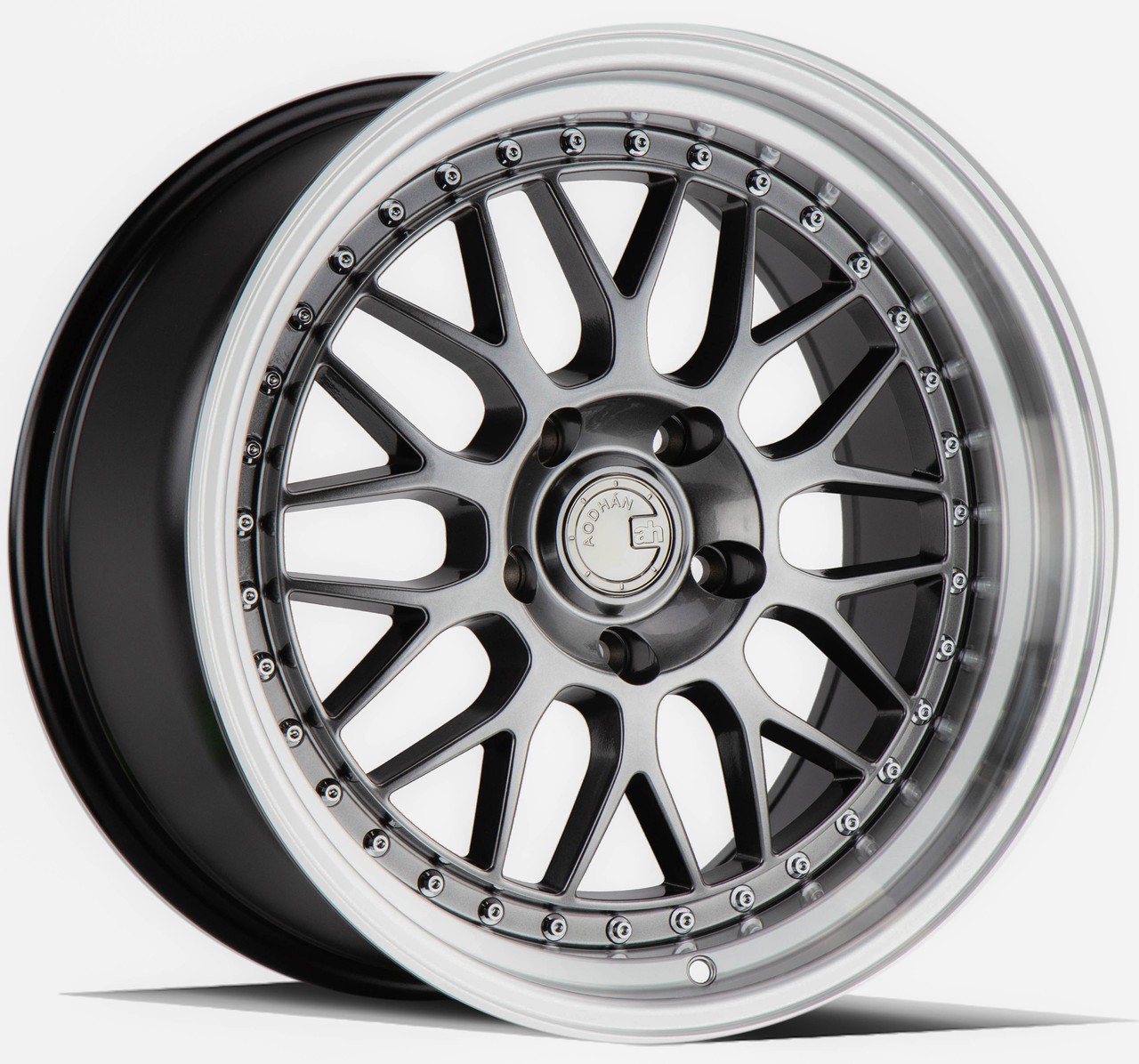 Aodhan AH02 19x8.5 5x114.3 +35 Hyper Black w/ Machined Lip Wheel Rim Fits Civic