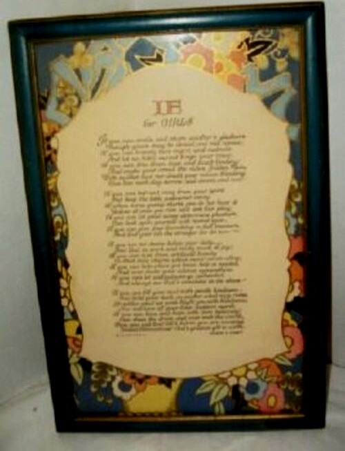 1920s Art Deco Poem Print IF For Girls Wilbur Nesbit Volland Joliet IL Teal