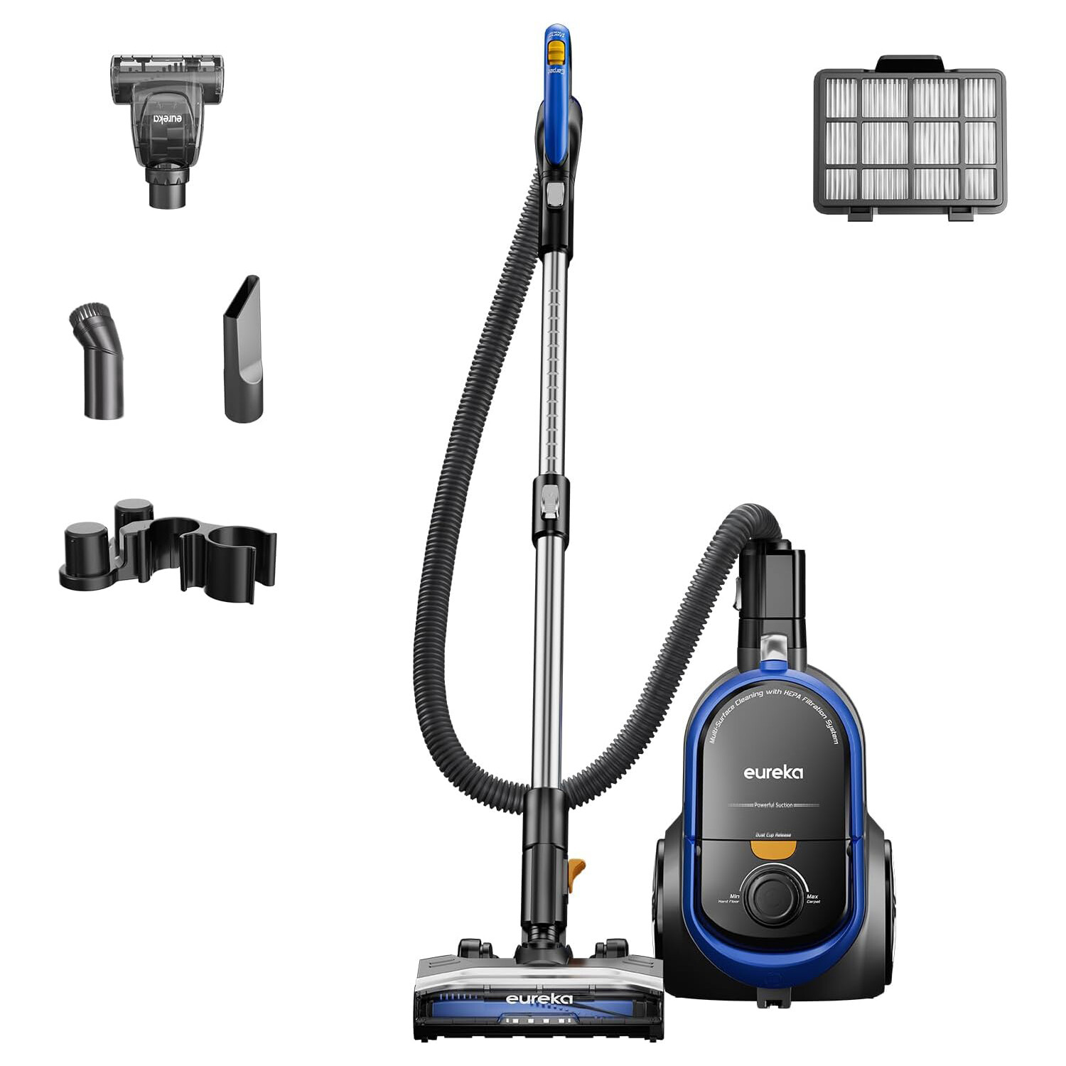 Eureka Canister Pet Friendly Cleaner for Home, Bagless Vacuum with 2 Motors