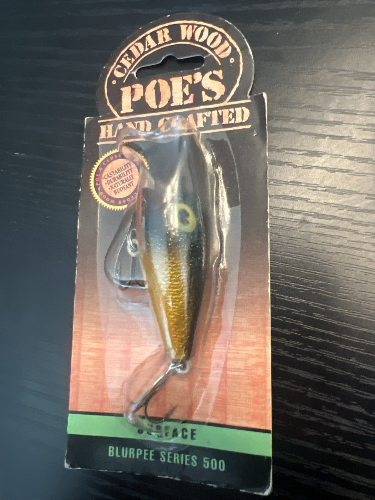 Vintage Poe\'s Blurpee Series 500 Cedar Wood Topwater Surface Popper 1992, NIP