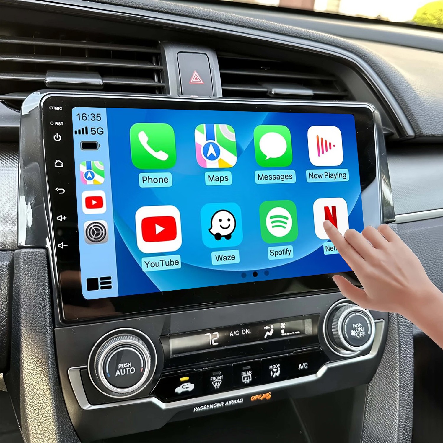 Apple Carplay For 2016-2020 Honda Civic Car Stereo Android 13.0 Radio GPS WIFI