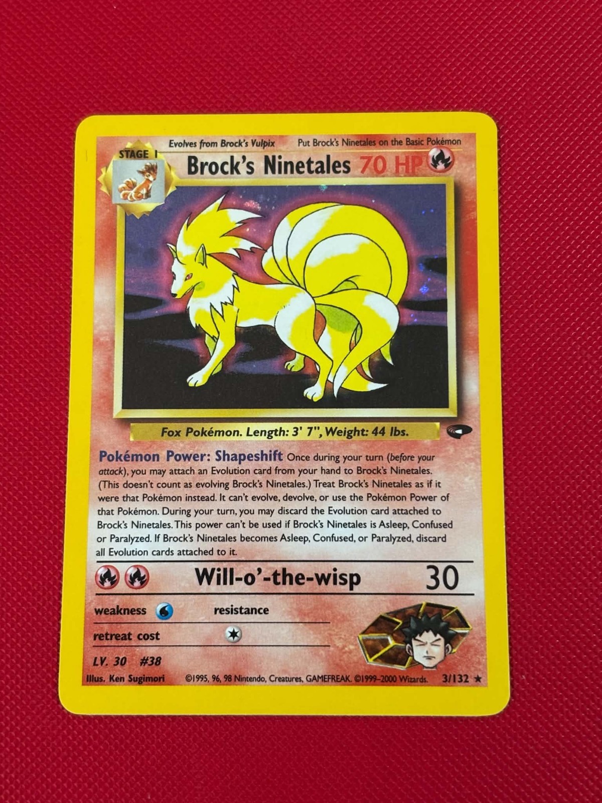 POKEMON Brock\'s Ninetales - Gym Challenge 3/132 - Holo Rare - NM POKEMON Brock\'s Ninetales - Gym Challenge 3/132 - Holo Rare - NM