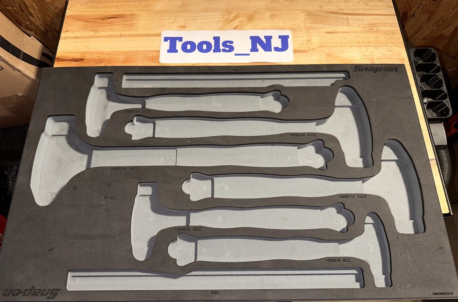 SNAP-ON Tools TITANIUM FOAM ORGANIZER for 6pc DeadBlow Hammer Set FMHBBD02BDT SNAP-ON Tools TITANIUM FOAM ORGANIZER for 6pc DeadBlow Hammer Set FMHBBD02BDT