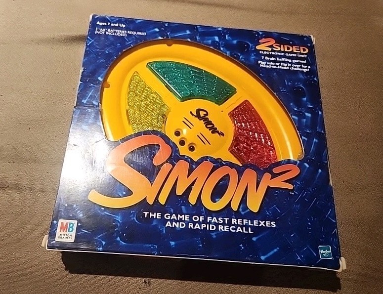 Vintage Milton Bradley Hasbro Simon 2 Electronic Game 2 Sided New in Box Read