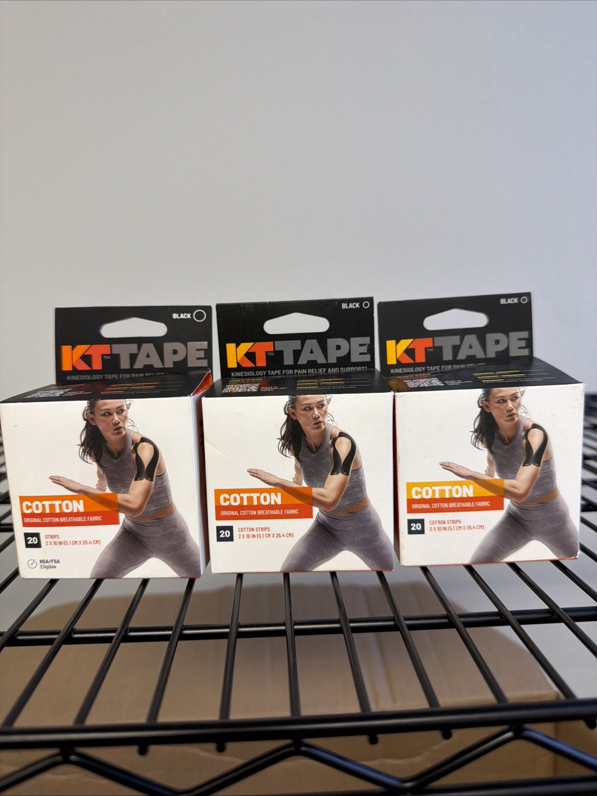 3 PACK KT Tape Cotton Elastic Kinesiology Athletic Tape 20 Count Precut Strip