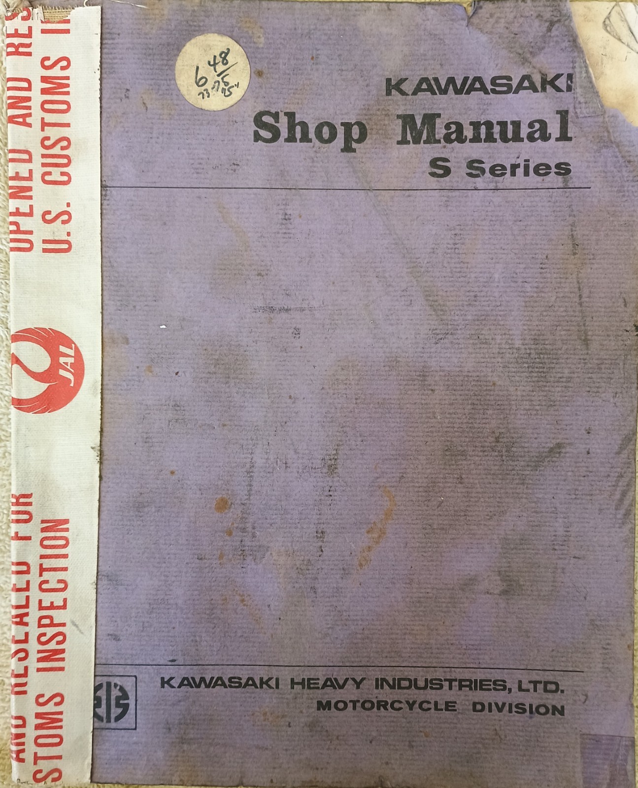 Vintage 1972-1974 Kawasaki S Series Service Repair Shop Manual P/N 99997-705
