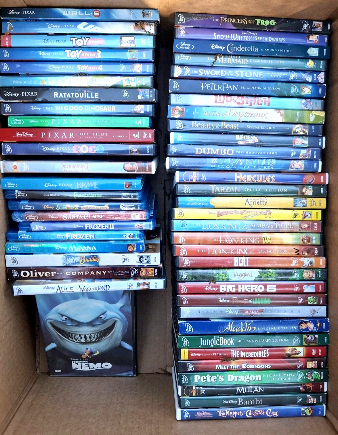 Huge Disney Kids Family Animation DVD Lot of 57 Pixar Classics Blu Ray Platinum