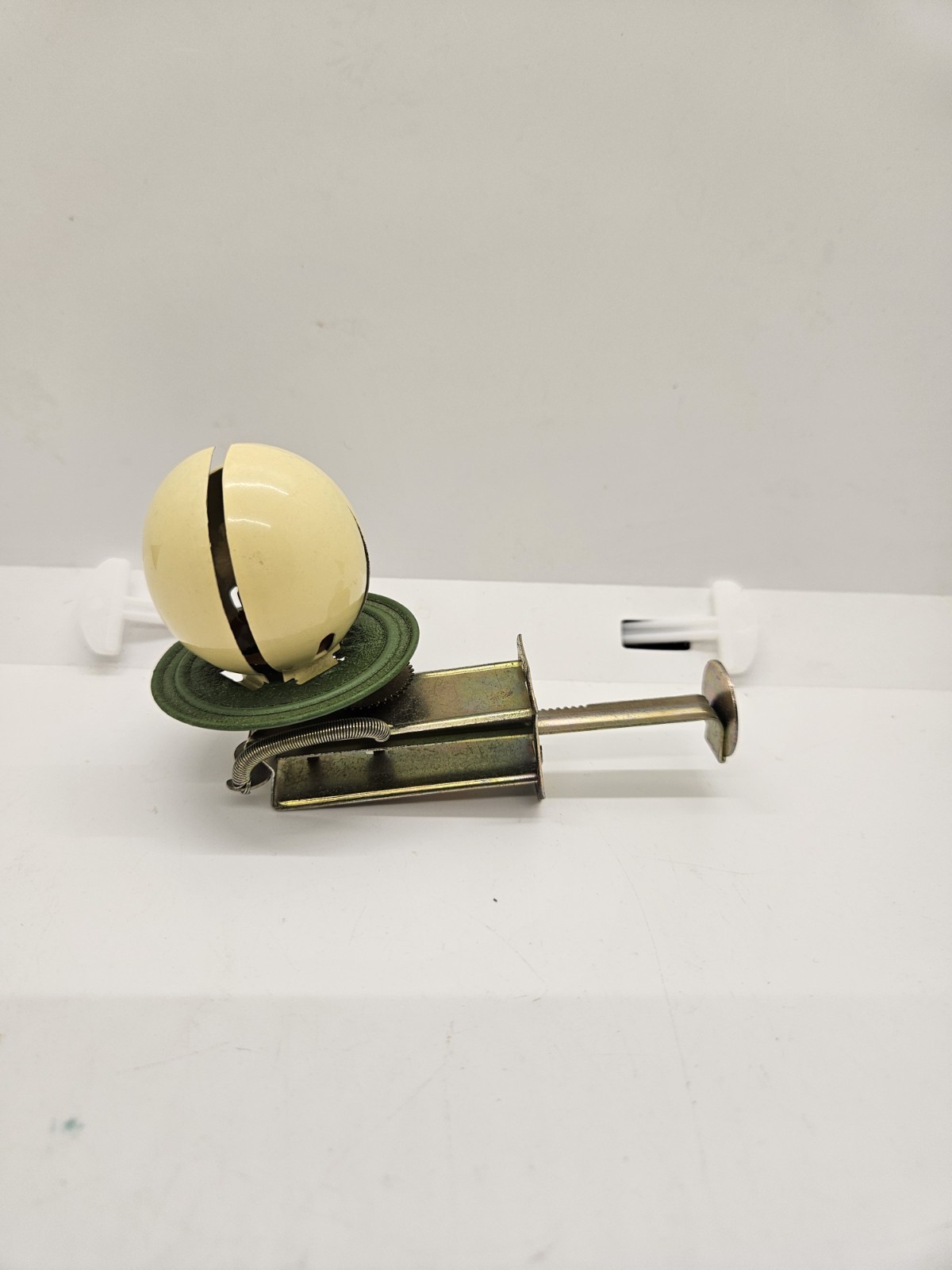 Vintage Bird in Shell Chick Easter Egg Tin Litho Metal Spinning Push Toy