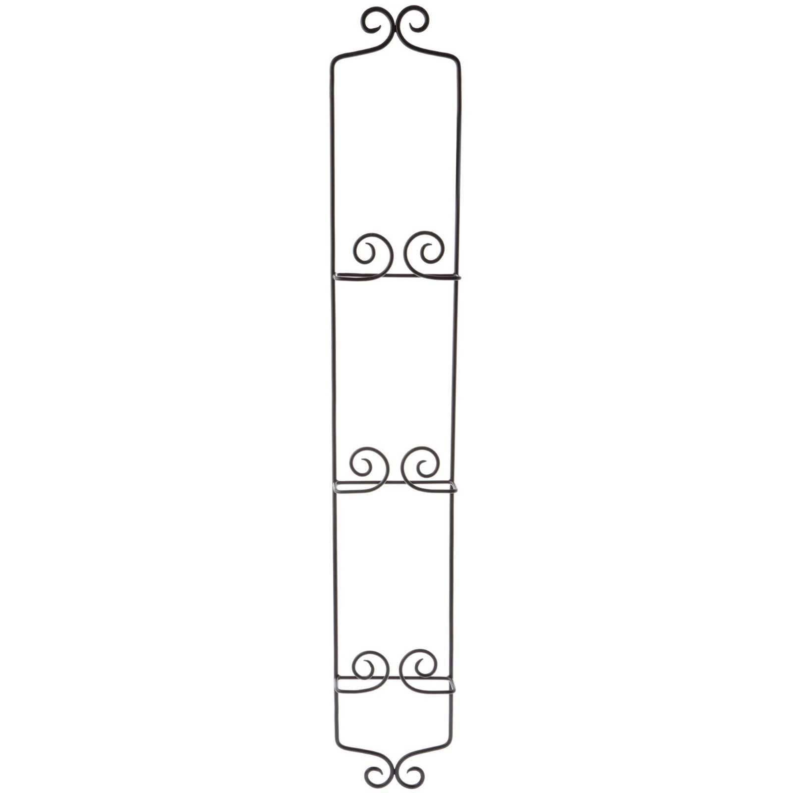 Bard\'s Black Wrought Iron Vertical Wall Plate Hanger for 3 Plates