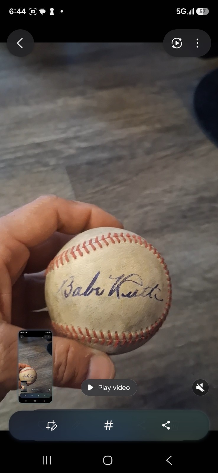 baseball signed babe Ruth signed found in grandpa's old storage locker i bough baseball signed babe Ruth signed found in grandpa's old storage locker i bough