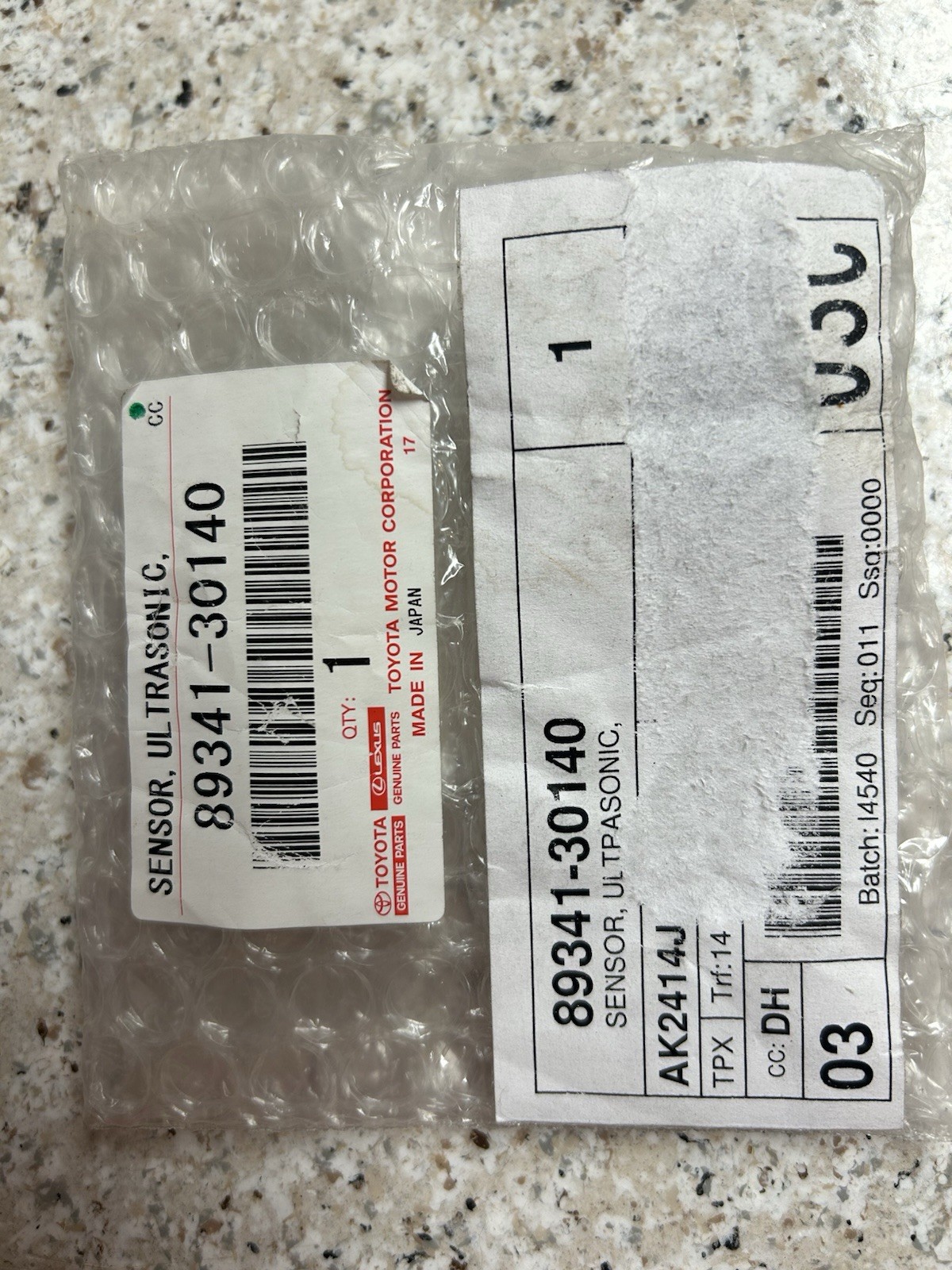 89341-30140 Lexus Sensor Ultrasonic OEM New