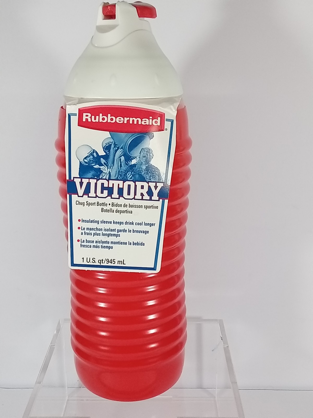 VTG RUBBERMAID VICTORY CHUG SPORTS BOTTLE 1 QUART 32 OZ RED INSULATED USA NEW🔥
