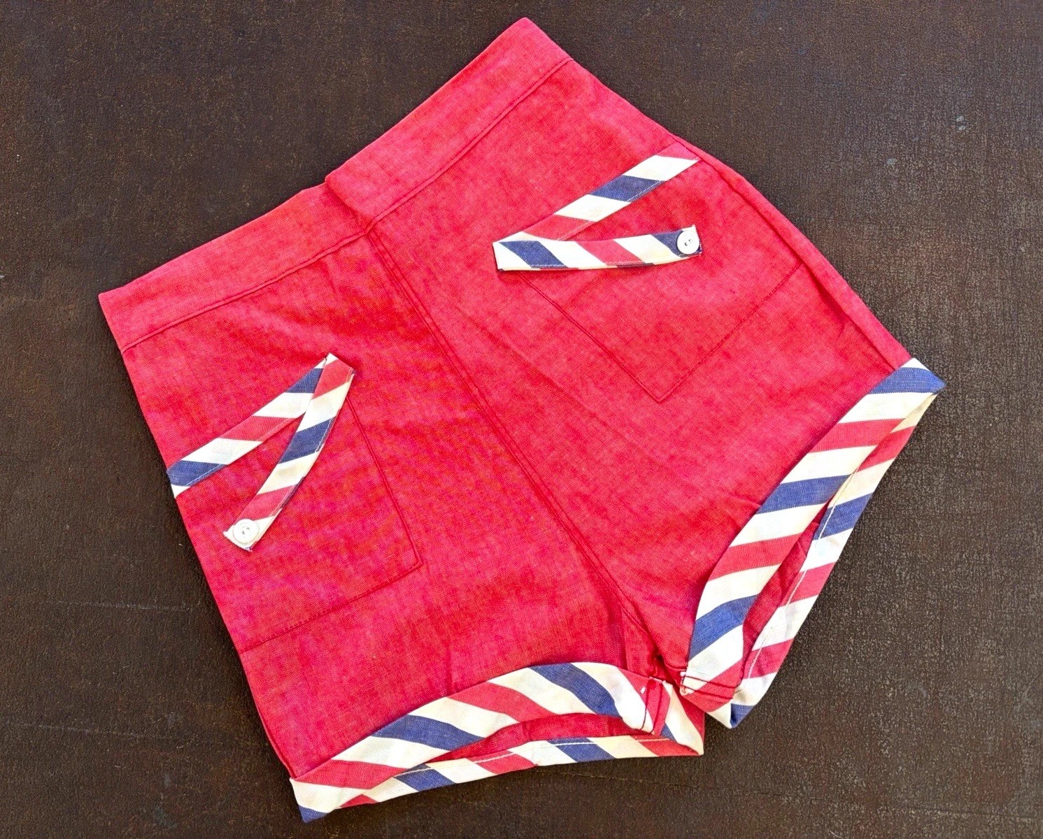Vtg 1960s 1950s Women’s High Waist Pin Up Shorts Hot Pants 28” Waist