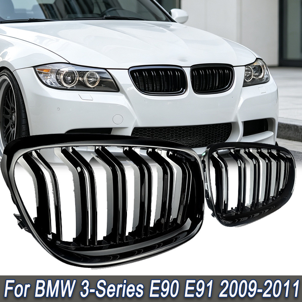 Front Kidney Grille Grill Gloss Black For BMW 3-Series E90 E91 2009-11 328i 335i