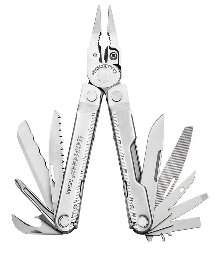 LEATHERMAN Rebar 17 in 1 Multitool Premium Replaceable Wire Cutters & Saw Silver