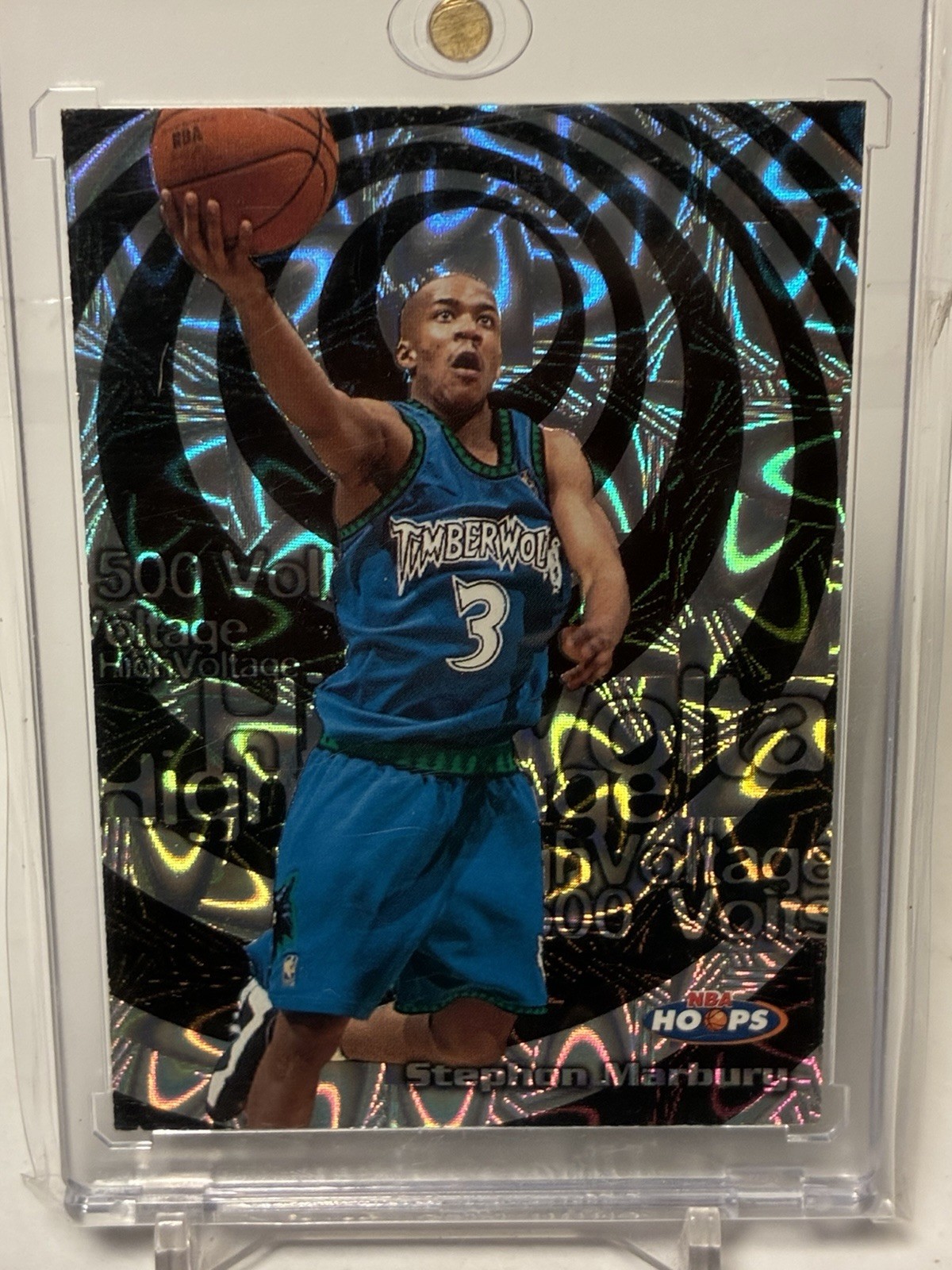 1997-98 NBA Hoops - High Voltage Stephon Marbury 500v 11/20HV /500 1997-98 NBA Hoops - High Voltage Stephon Marbury 500v 11/20HV /500