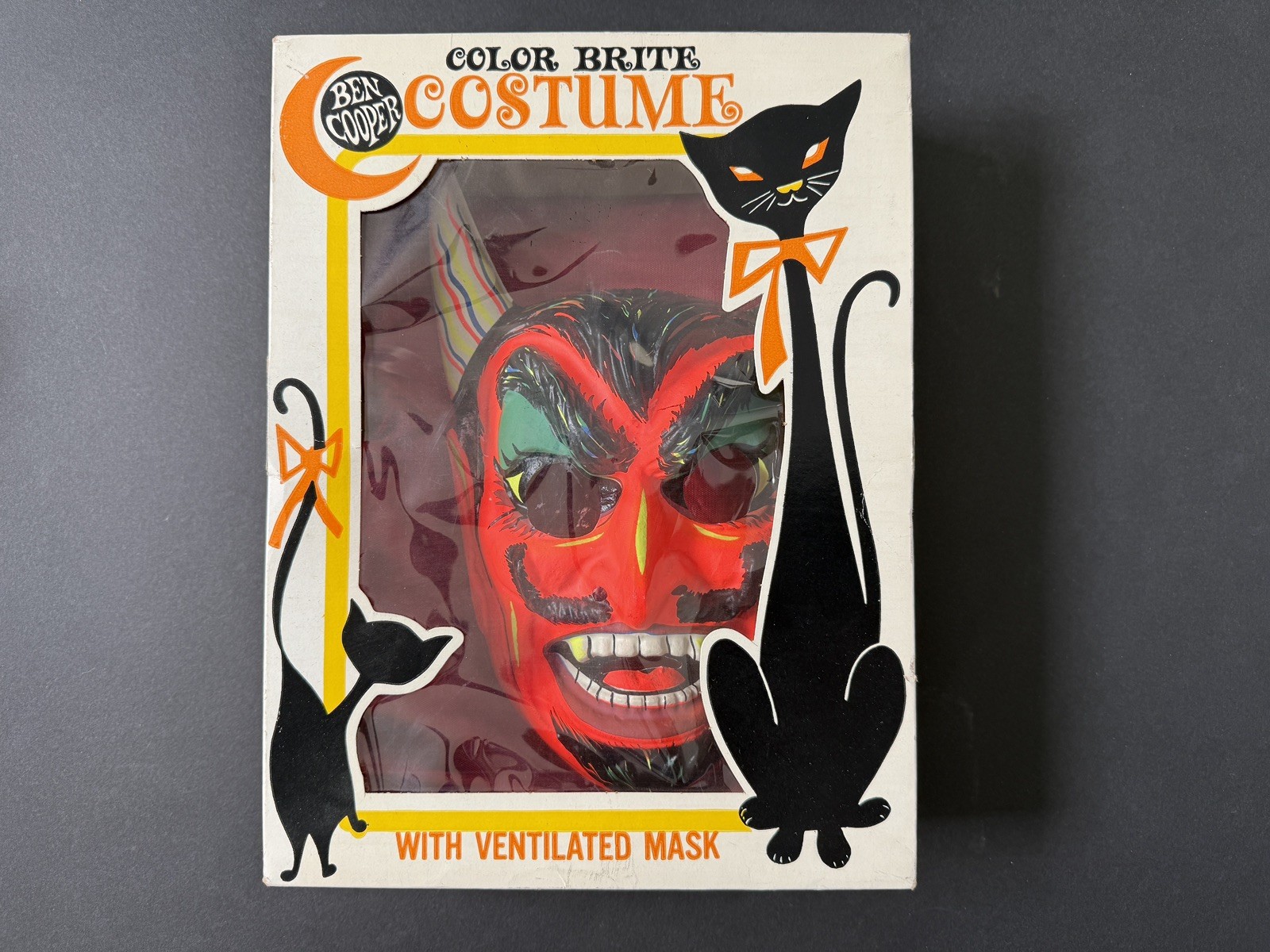 VINTAGE Ben Cooper DEVIL Halloween Costume & Mask in Original Box, RARE HTF