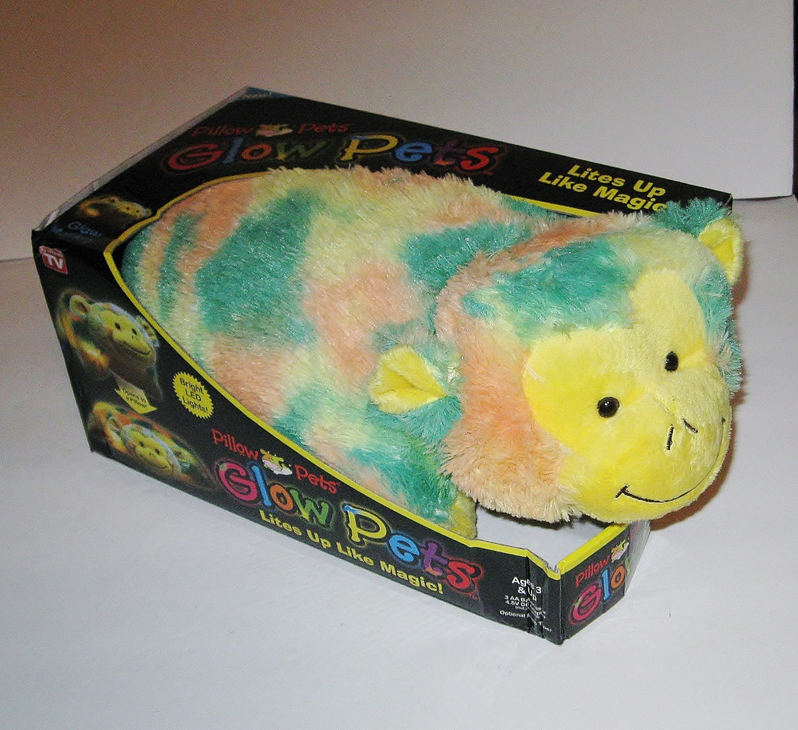 Pillow Pets Glow Pets Monkey Plush Pillow Bright LED Lights Large 12\