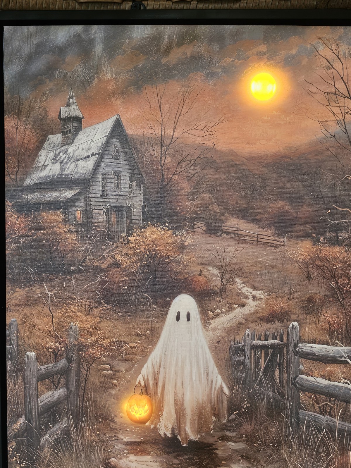 Viral Kirklands Summerween Sold Out LED Trick Or Treat Ghost Light Up Canvas htf Viral Kirklands Summerween Sold Out LED Trick Or Treat Ghost Light Up Canvas htf
