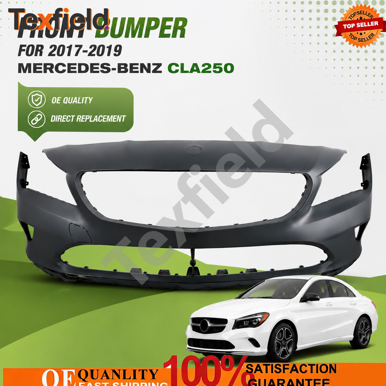 Front Bumper Cover Fit 2017-2019 Mercedes-Benz CLA250 #MB1000536 11788011009999