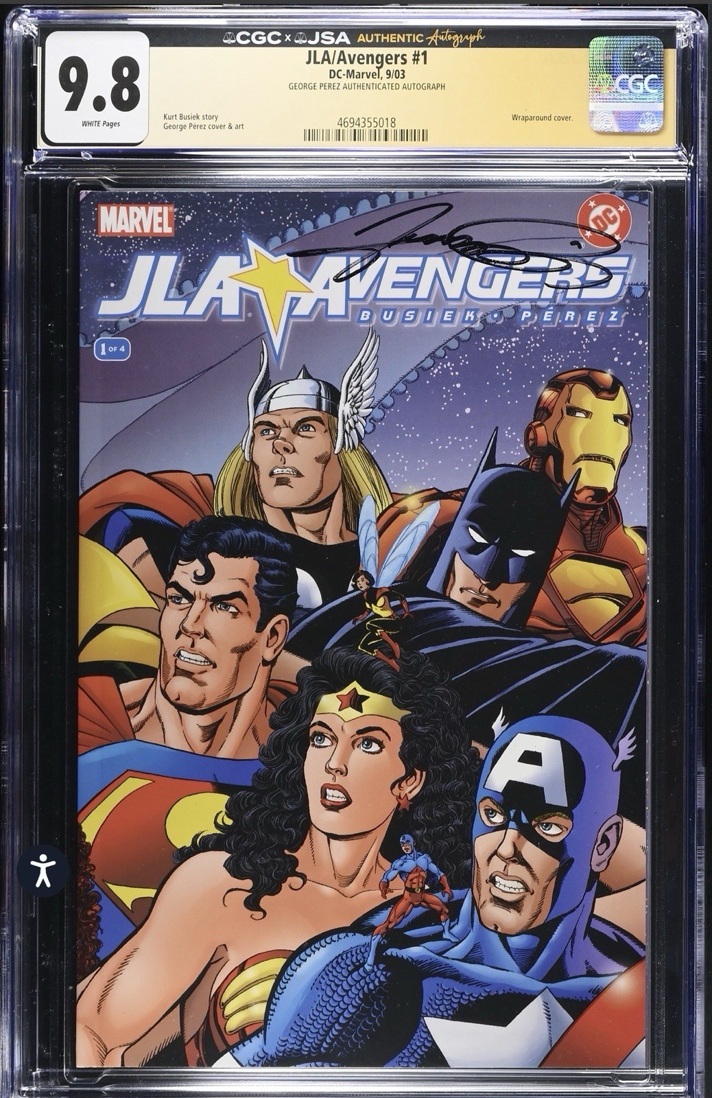 CGC JSA 9.8 JLA Avengers #1 SIGNED George Perez CGC JSA 9.8 JLA Avengers #1 SIGNED George Perez