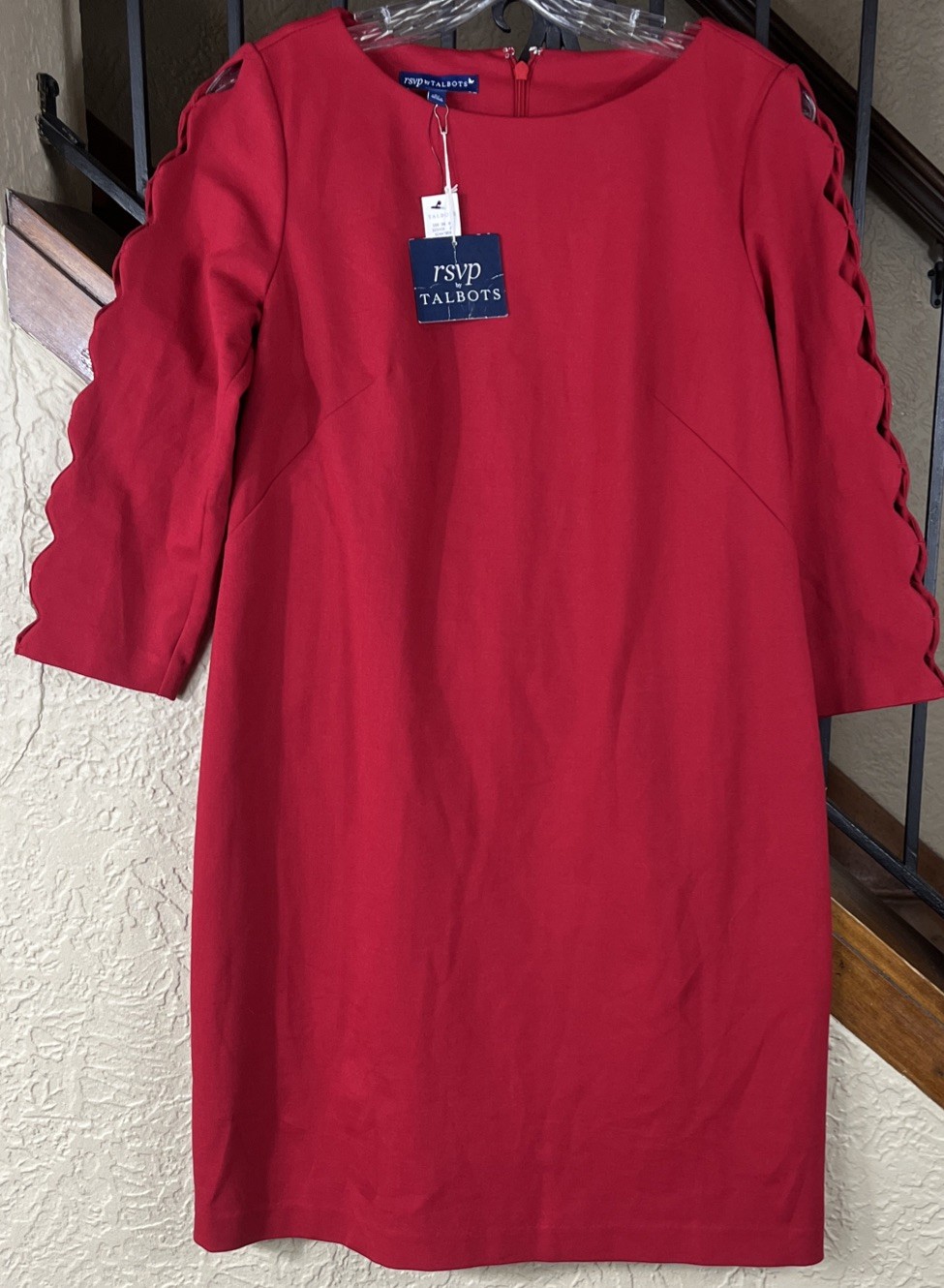 NWT RSVP By Talbots Dress Red Ponte Scallop Sleeve Women’s 8P NWT RSVP By Talbots Dress Red Ponte Scallop Sleeve Women’s 8P