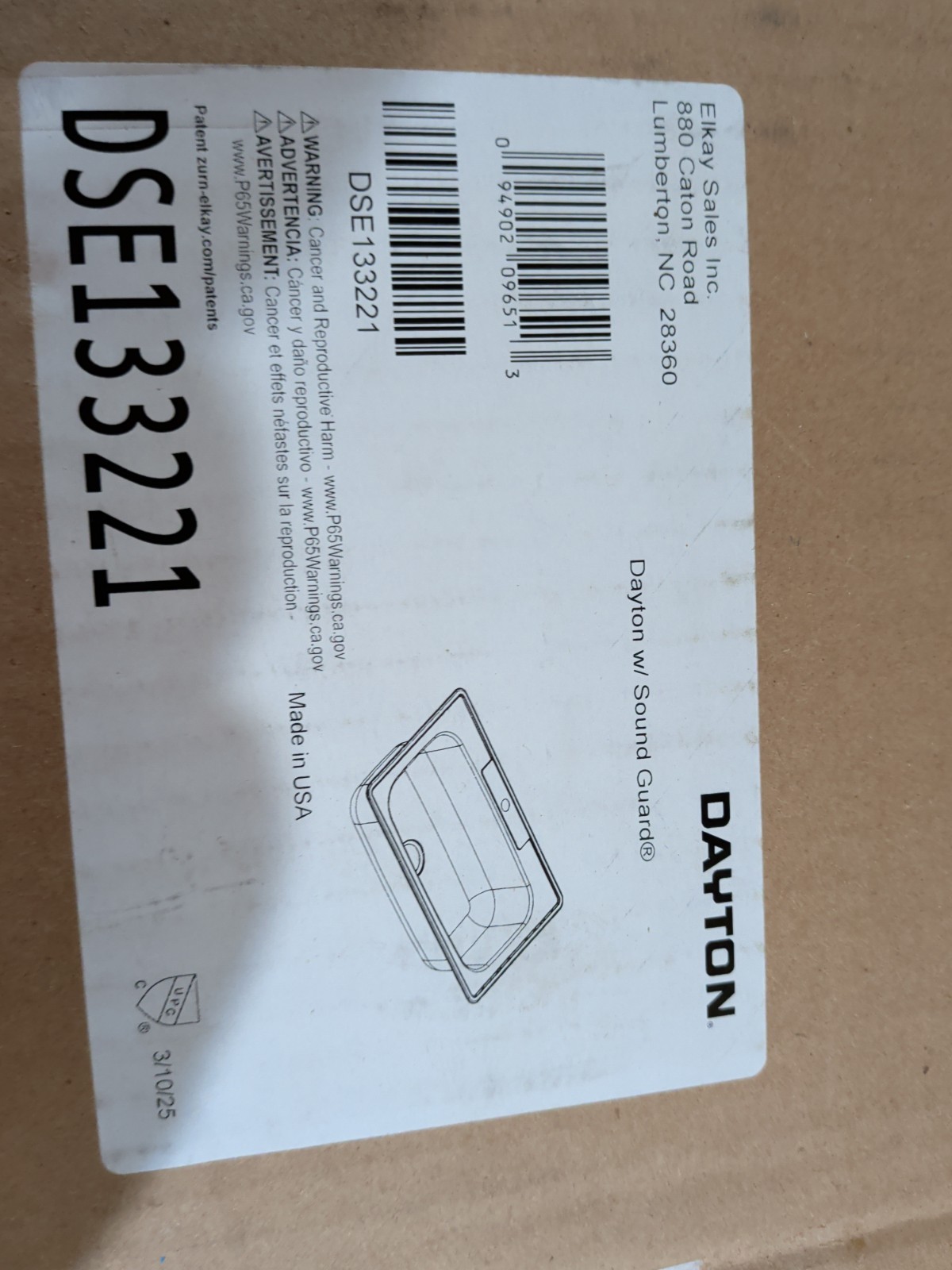 Elkay DSE133221 Dayton Single Bowl Drop-in Stainless 33 x 22, Elite Satin