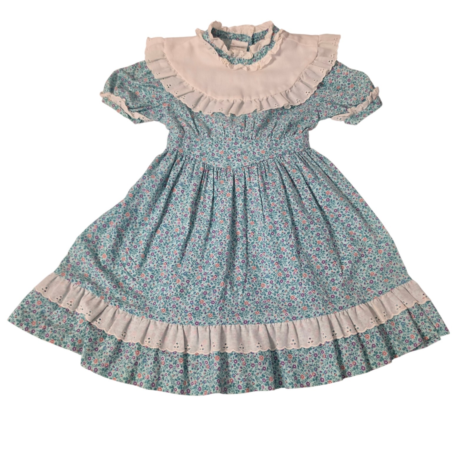 Vintage Disney Winnie the Pooh Prairie Dress Girls 6X Blue Floral 90s USA Vintage Disney Winnie the Pooh Prairie Dress Girls 6X Blue Floral 90s USA