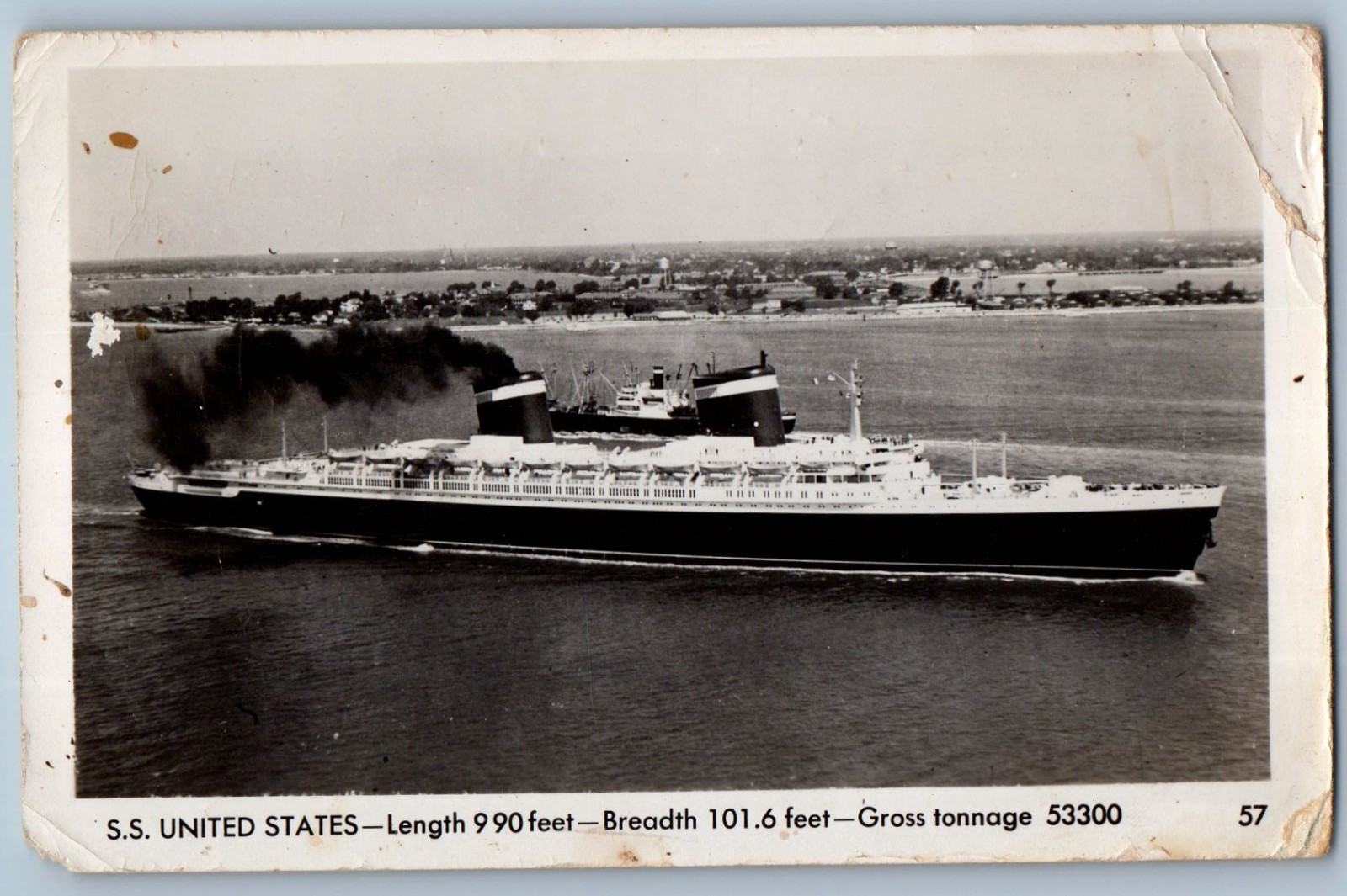 c1930's S S United States Steamer Ship RPPC Photo Unposted Vintage Postcard