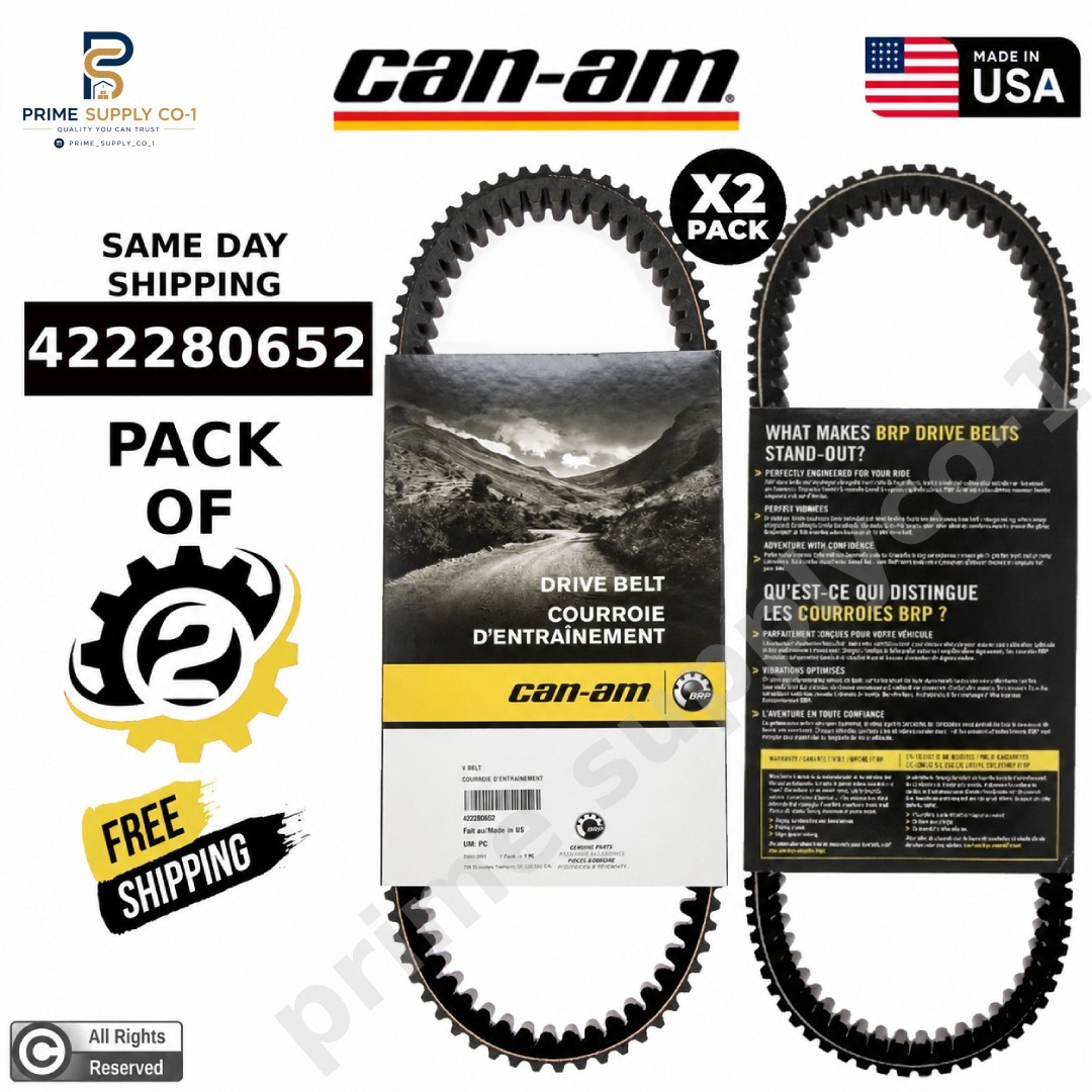 2 Pack Genuine Can-Am 422280652 OEM Clutch Drive Belts for Maverick X3 Turbo RR