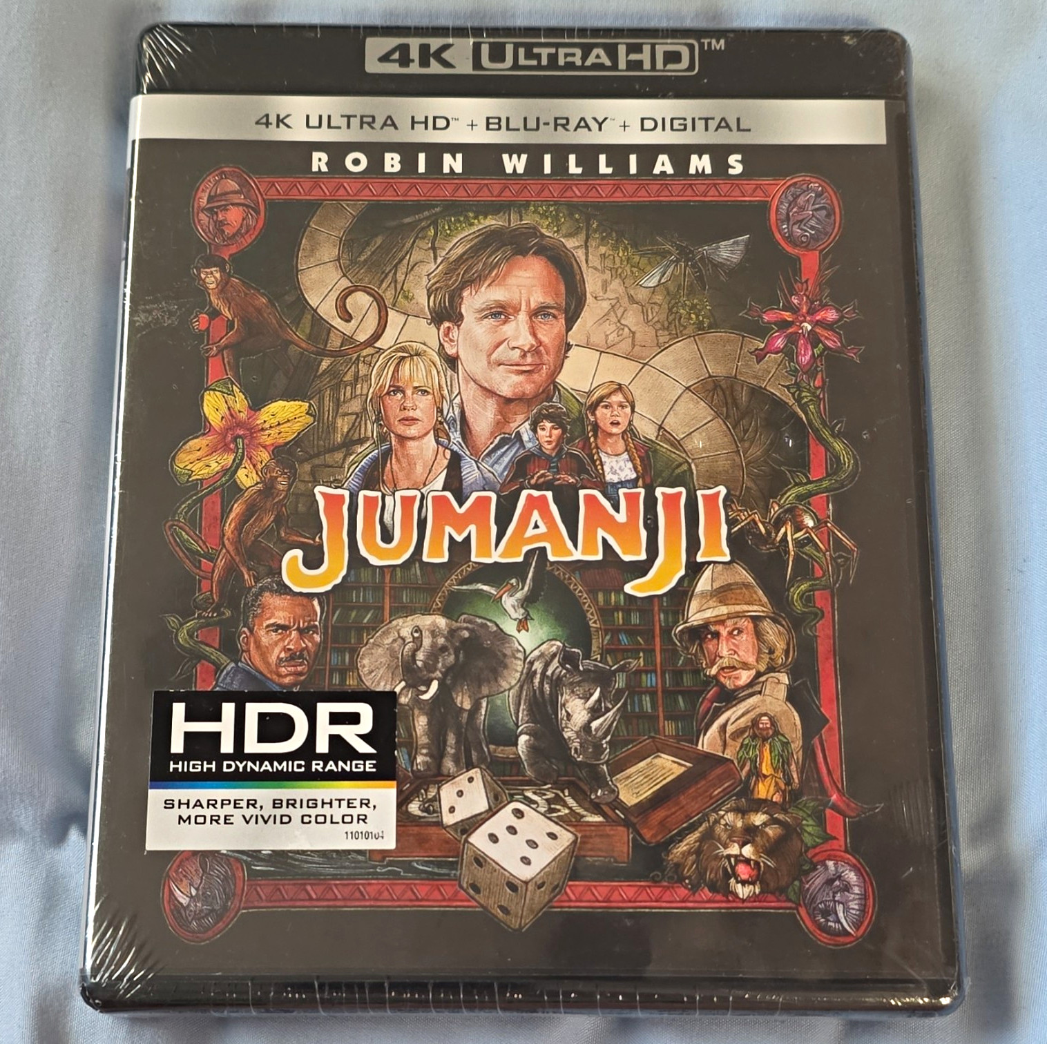 Jumanji 4K UHD Blu-ray + Digital Copy HDR Deleted Scenes (1995) PG Jumanji 4K UHD Blu-ray + Digital Copy HDR Deleted Scenes (1995) PG