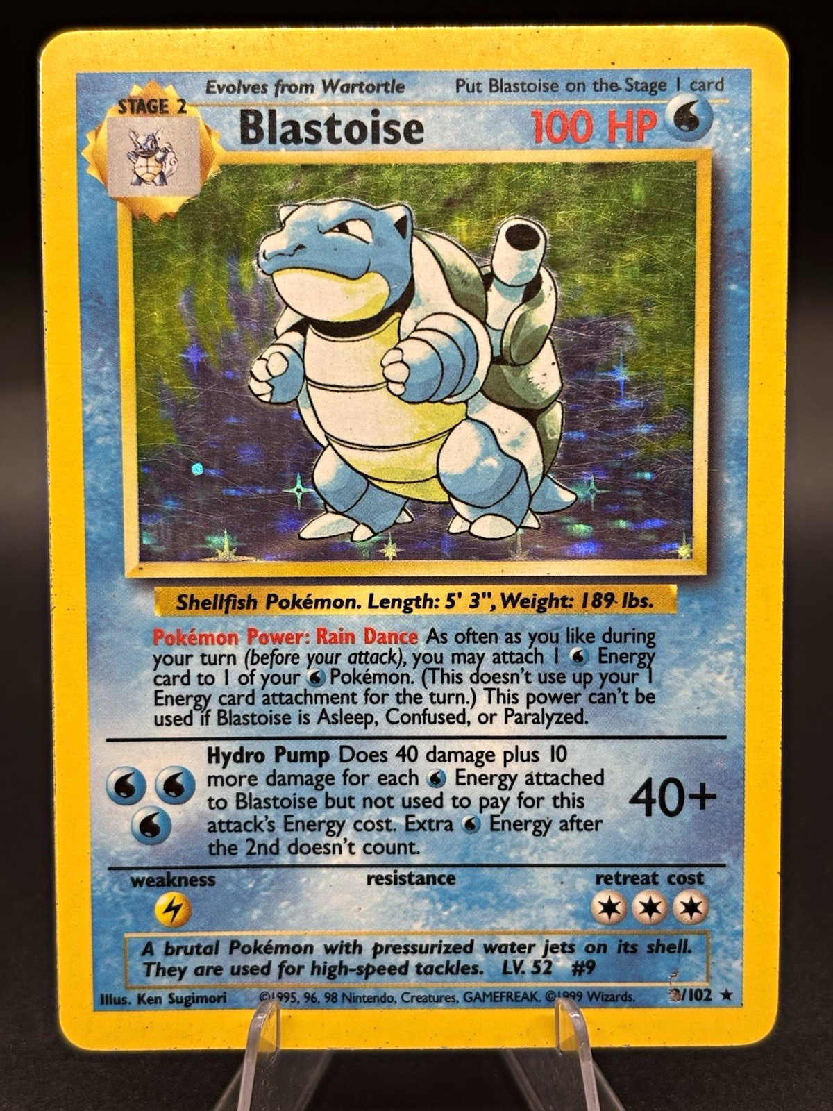 Wizards Pokémon TCG Blastoise 2/102 Base Set Holo Rare Stage 2 100 HP EN Wizards Pokémon TCG Blastoise 2/102 Base Set Holo Rare Stage 2 100 HP EN