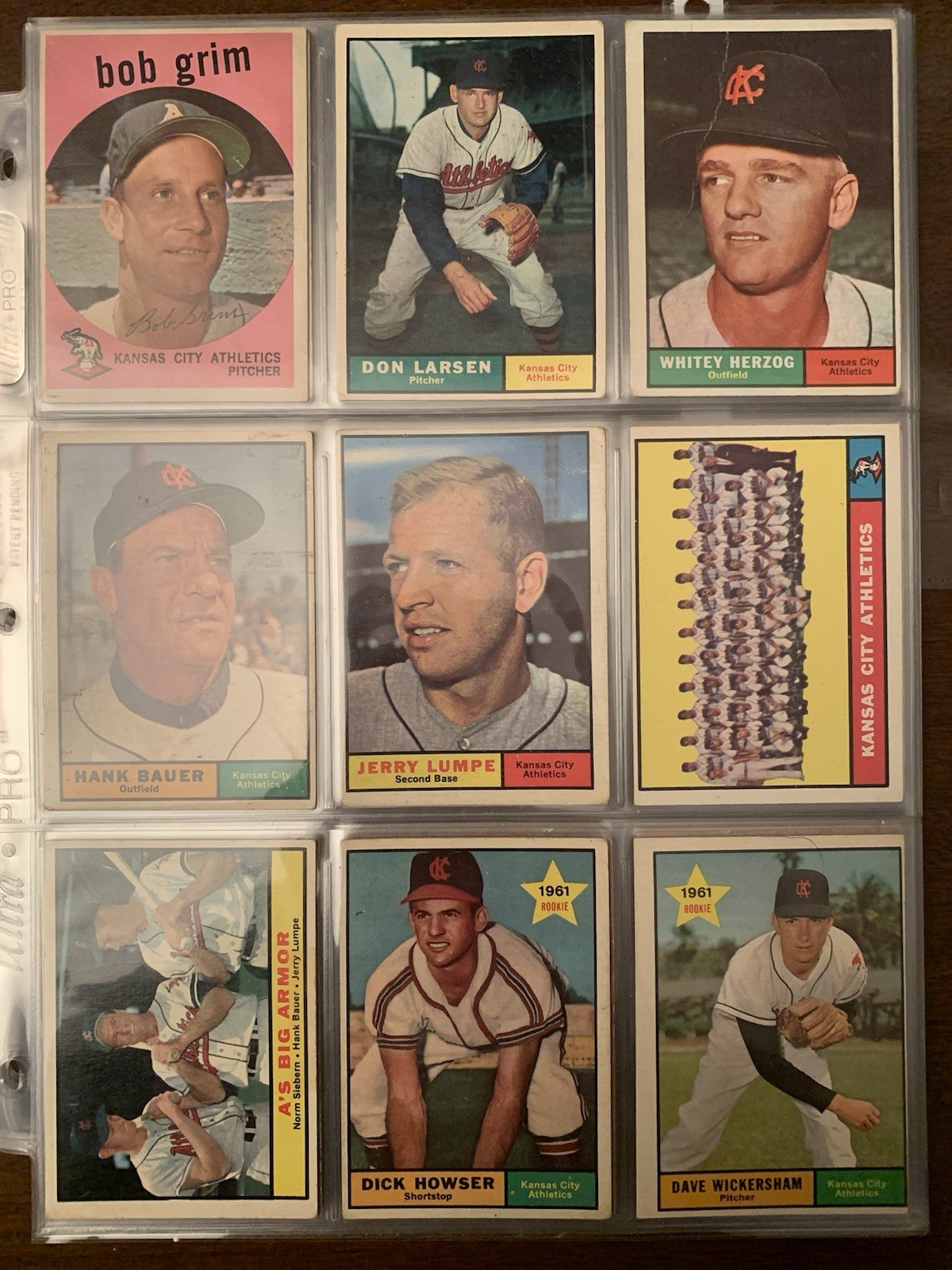 1961+62+65+68/Topps BASEBALL Cards KC ATHLETICS/Larsen+High+Low#s/Stars(63)TOTAL