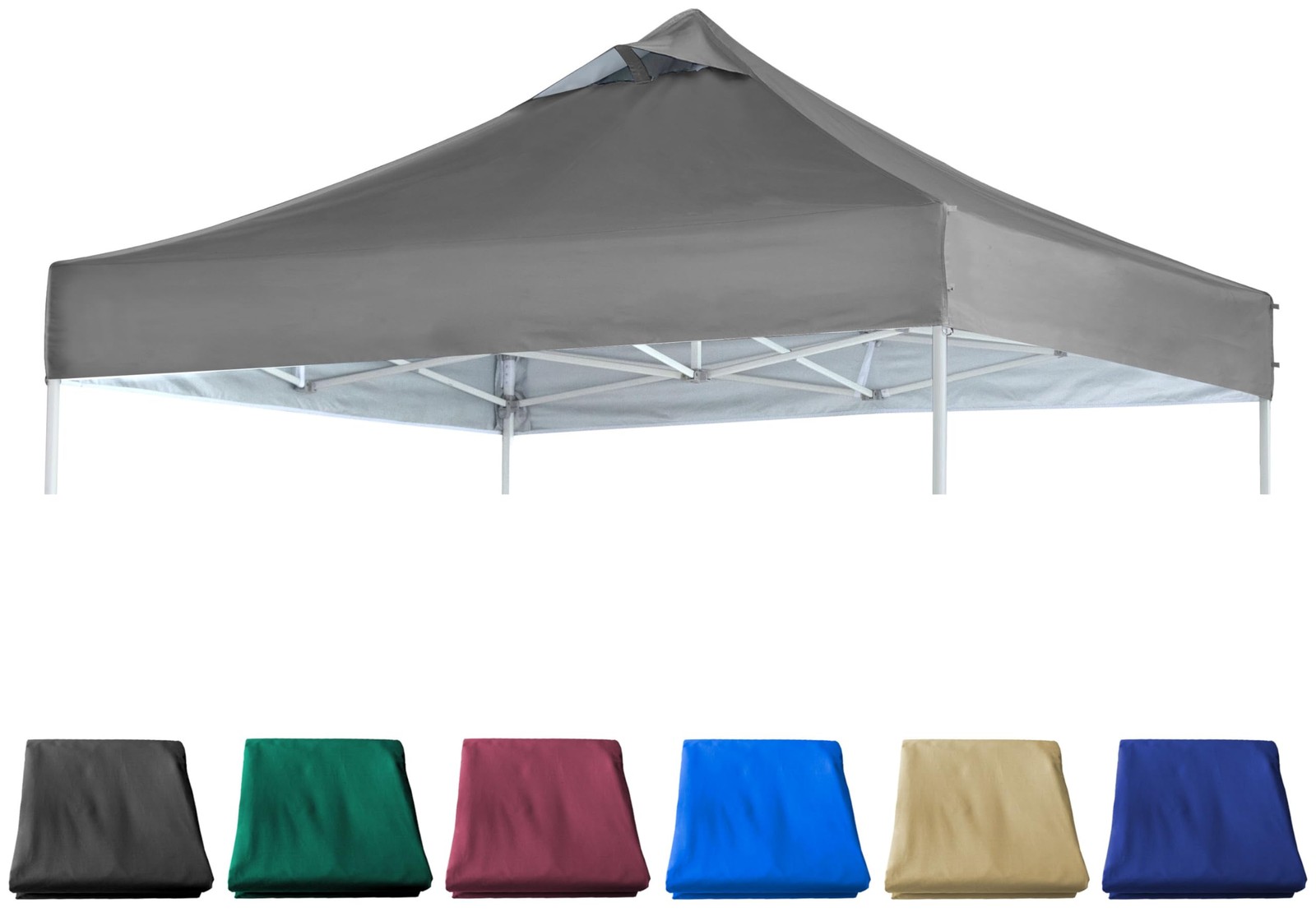 JANCANOPY 10x10 Commercial Canopy Replacement Cover Air Vent 600D Silver Coated