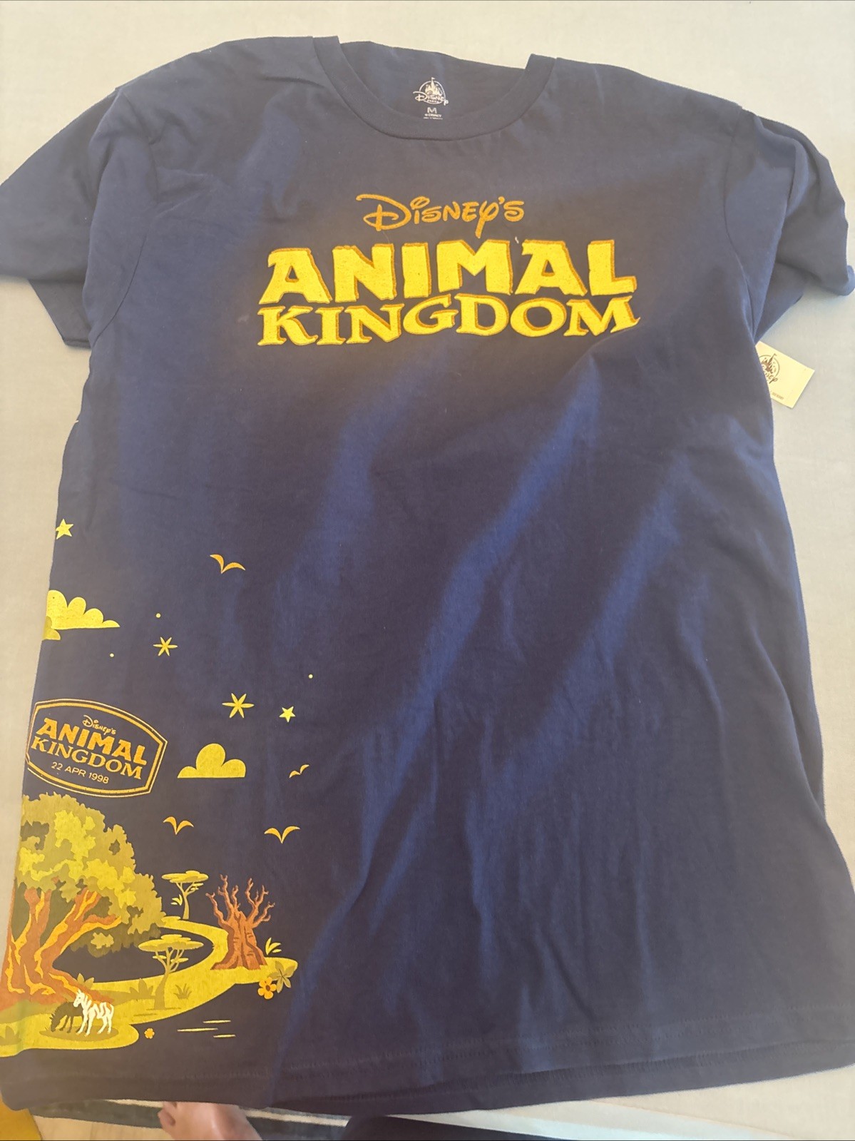 Vintage Disney Animal Kingdom T Shirt Men’s Medium  Navy Blue Graphic Tee Cotton